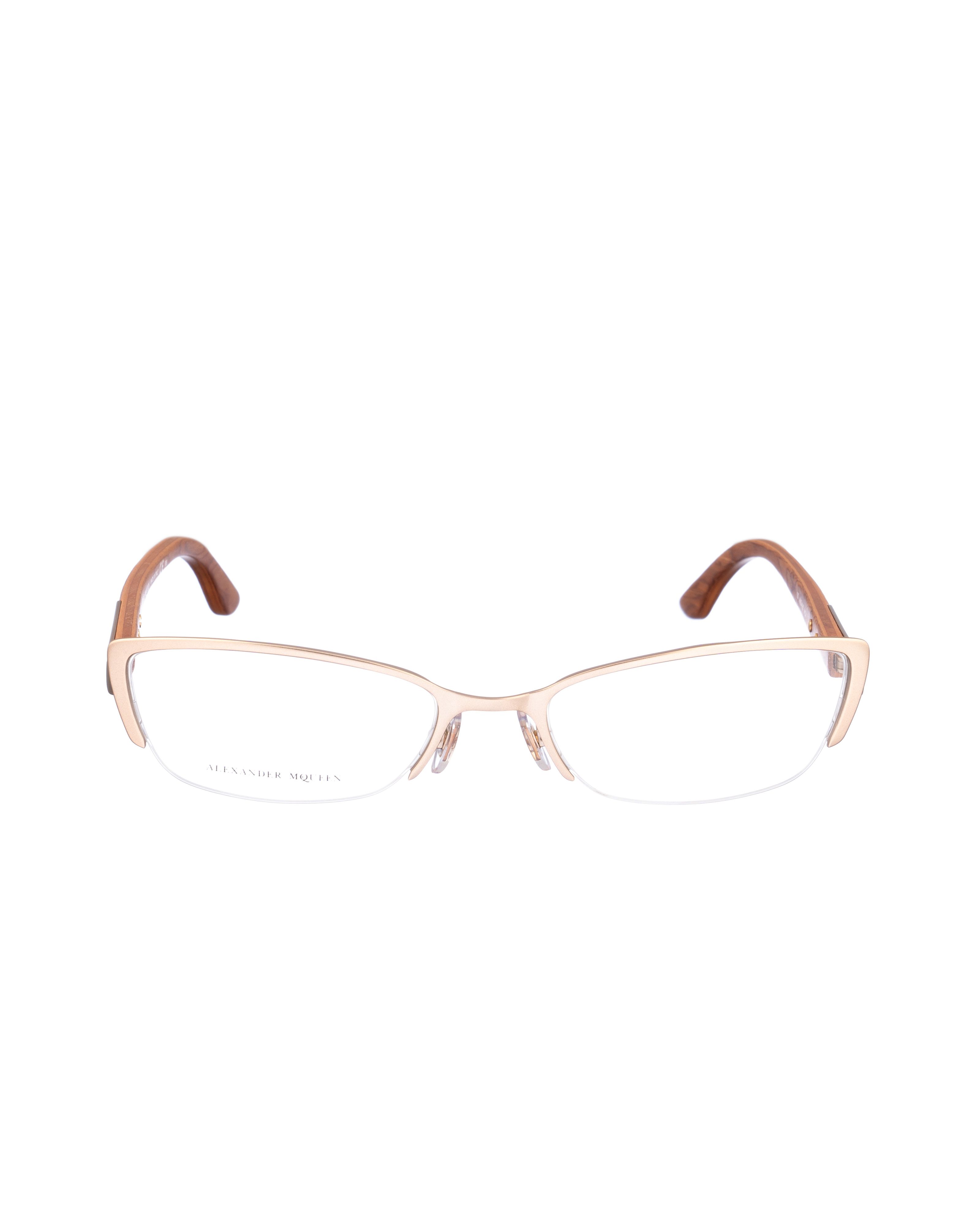 Alexander McQueen Alexander McQueen 90s Wooden Matte Gold Glasses Size ONE SIZE - 2 Thumbnail