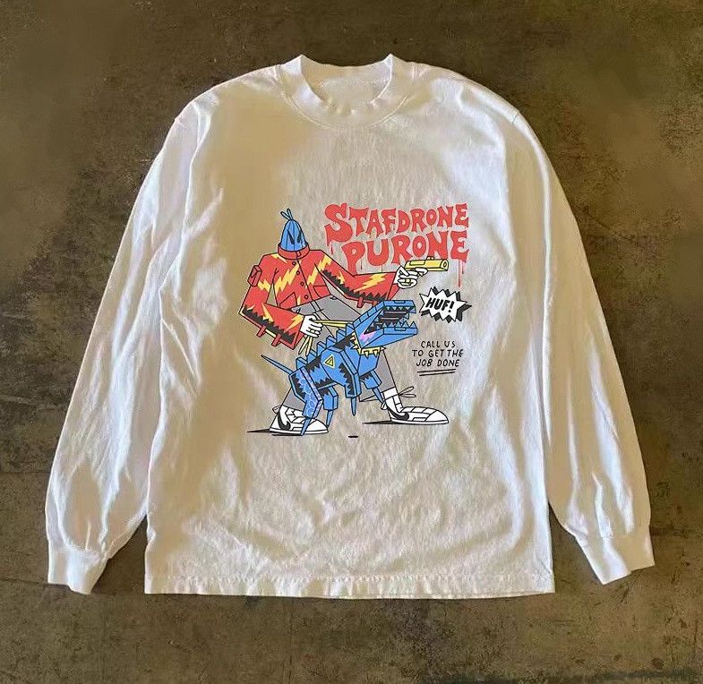 Japanese Brand White retro robot print long-sleeved t-shirt Size US M / EU 48-50 / 2 - 1 Thumbnail