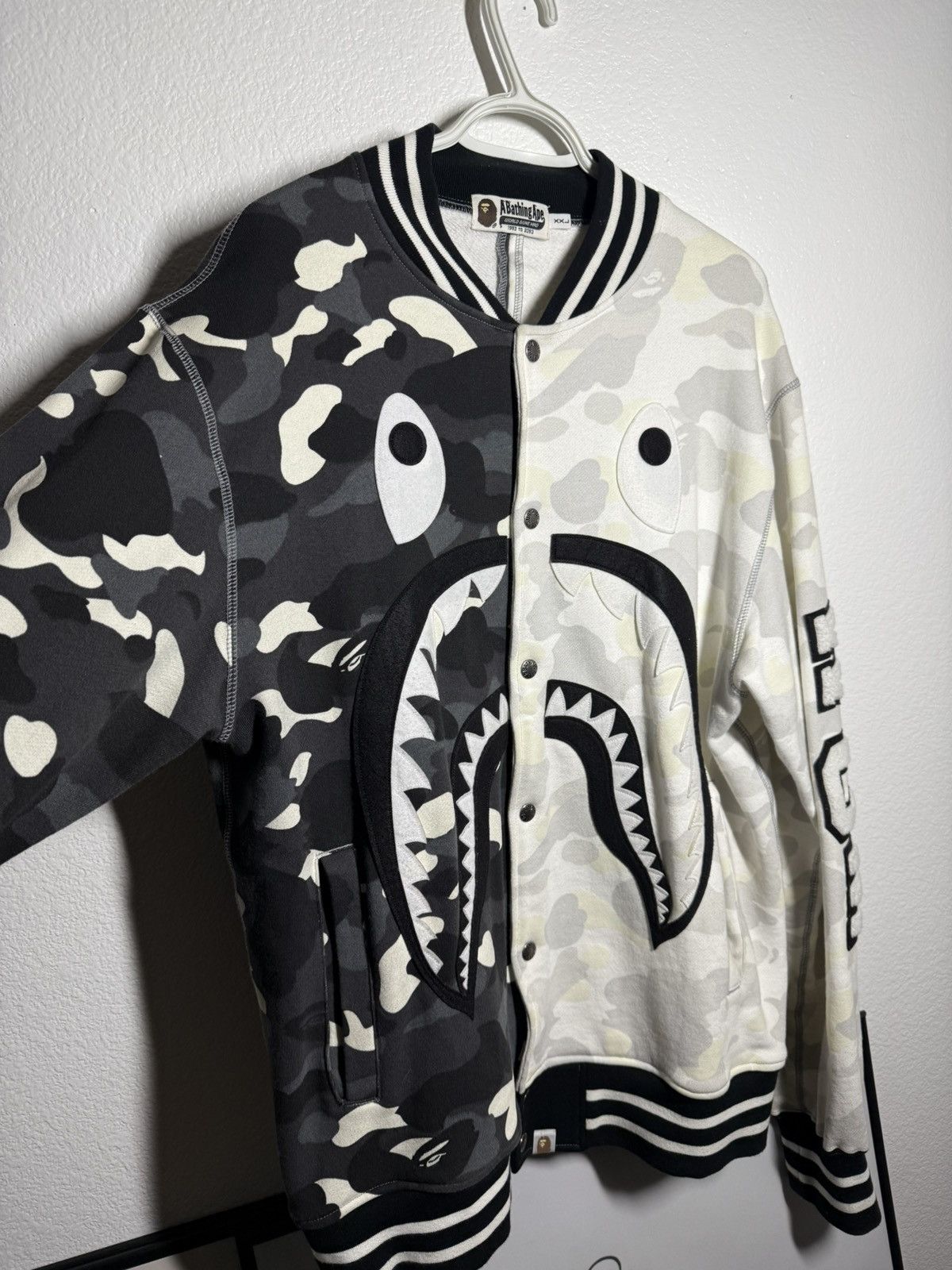 Bape Bape City Camo Shark Sweat Varsity Jacket GLOW IN THE DARK Size US XXL / EU 58 / 5 - 7 Thumbnail