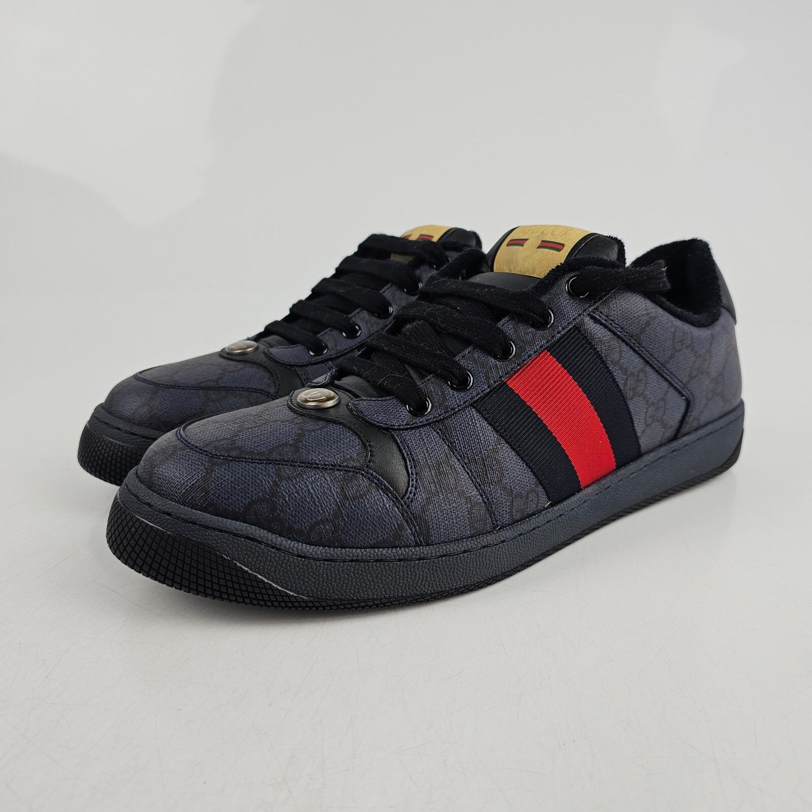 GUCCI Men's Screener Blue/Black GG Sneakers New (Size (Men's