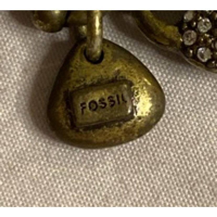 Fossil Vintage Y2K Fossil Brass Tone Toggle Charm Bracelet Size ONE SIZE - 5 Thumbnail