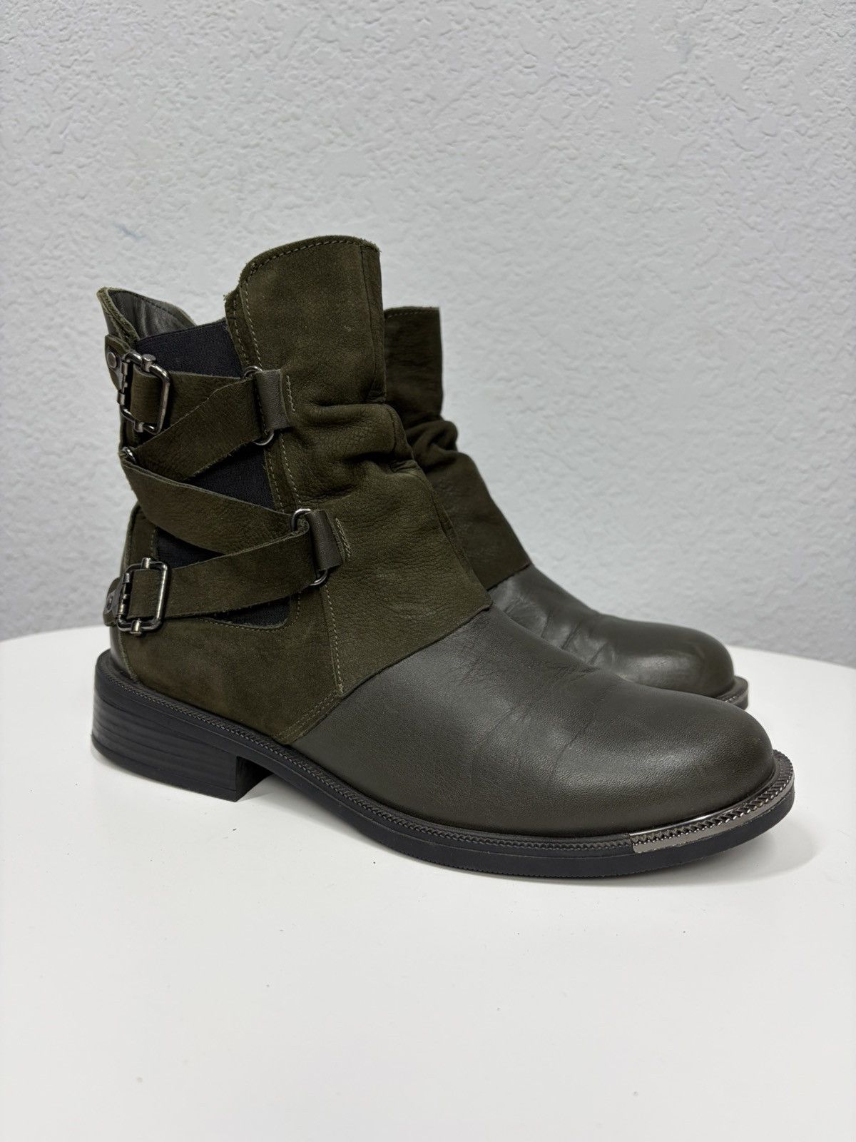 If Six Was Nine Vintage Italian AS98 Rick Owens Style Leather Biker Boots Size US 8 / EU 41 - 2 Thumbnail