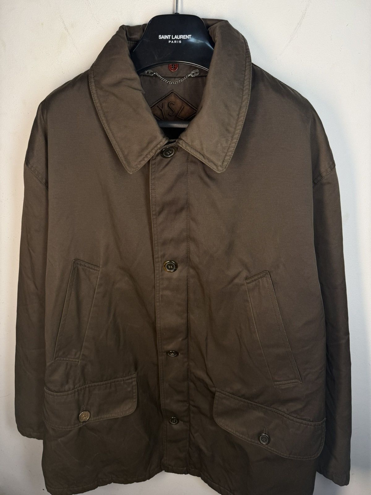 Yves Saint Laurent 90s Warm YSL Jacket Brown Autumn Parka Classic Zip Up Size US XL / EU 56 / 4 - 1 Thumbnail