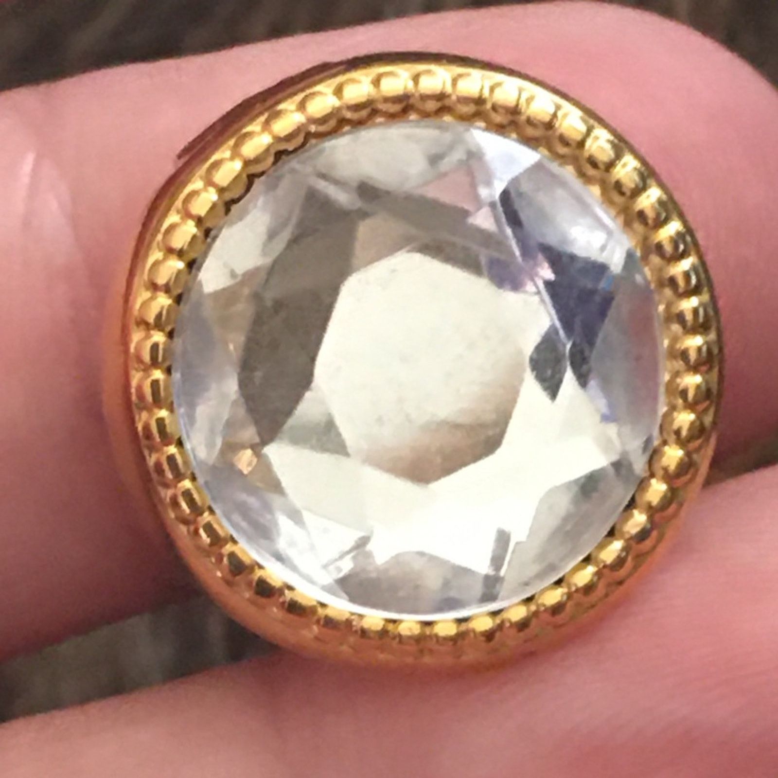 Vintage Vintage 80s set of two faceted glass button covers Size ONE SIZE - 6 Thumbnail