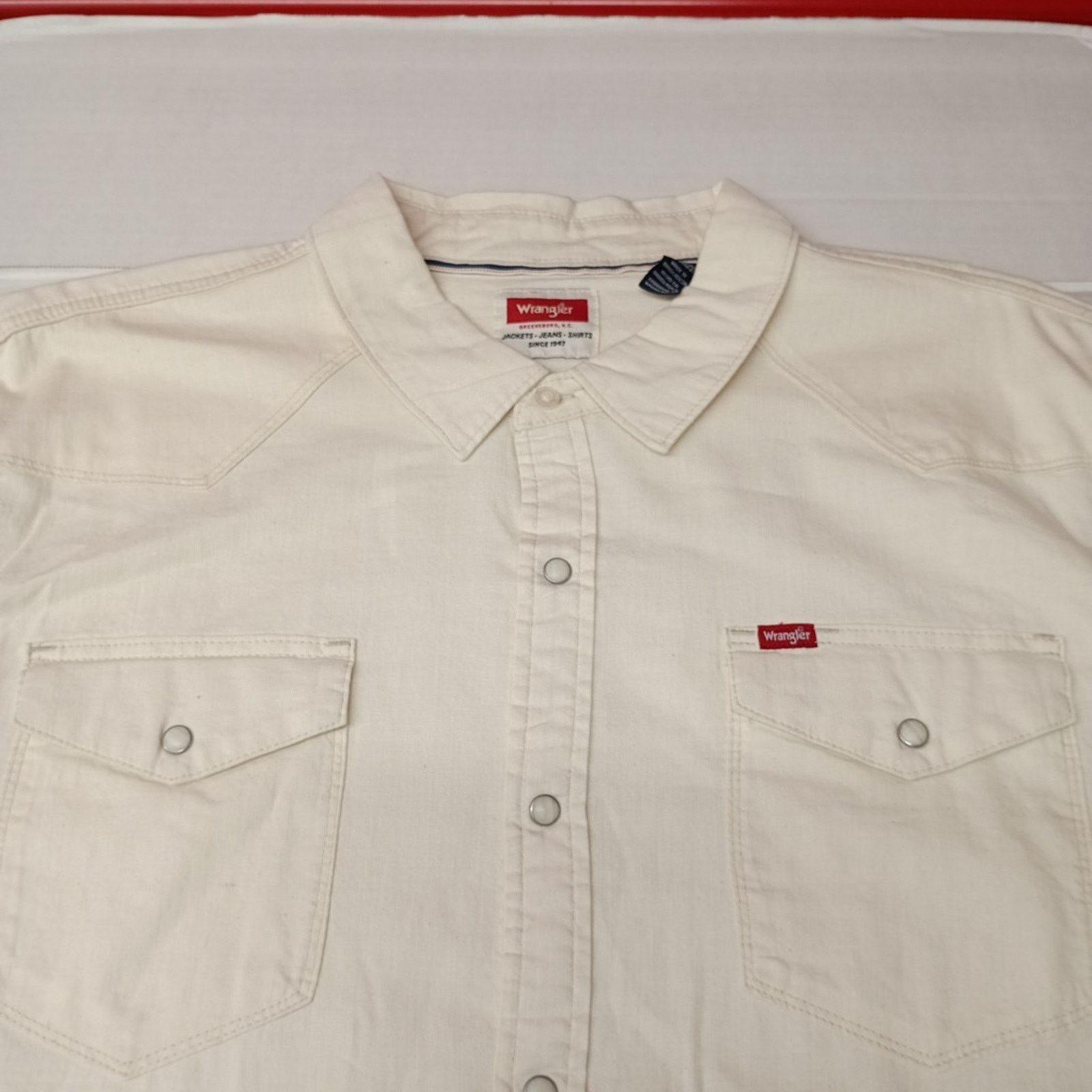 Wrangler Wrangler Snap Woven Shirt Men's 3XL Cowboy Wash Beige Size US XXL / EU 58 / 5 - 3 Thumbnail