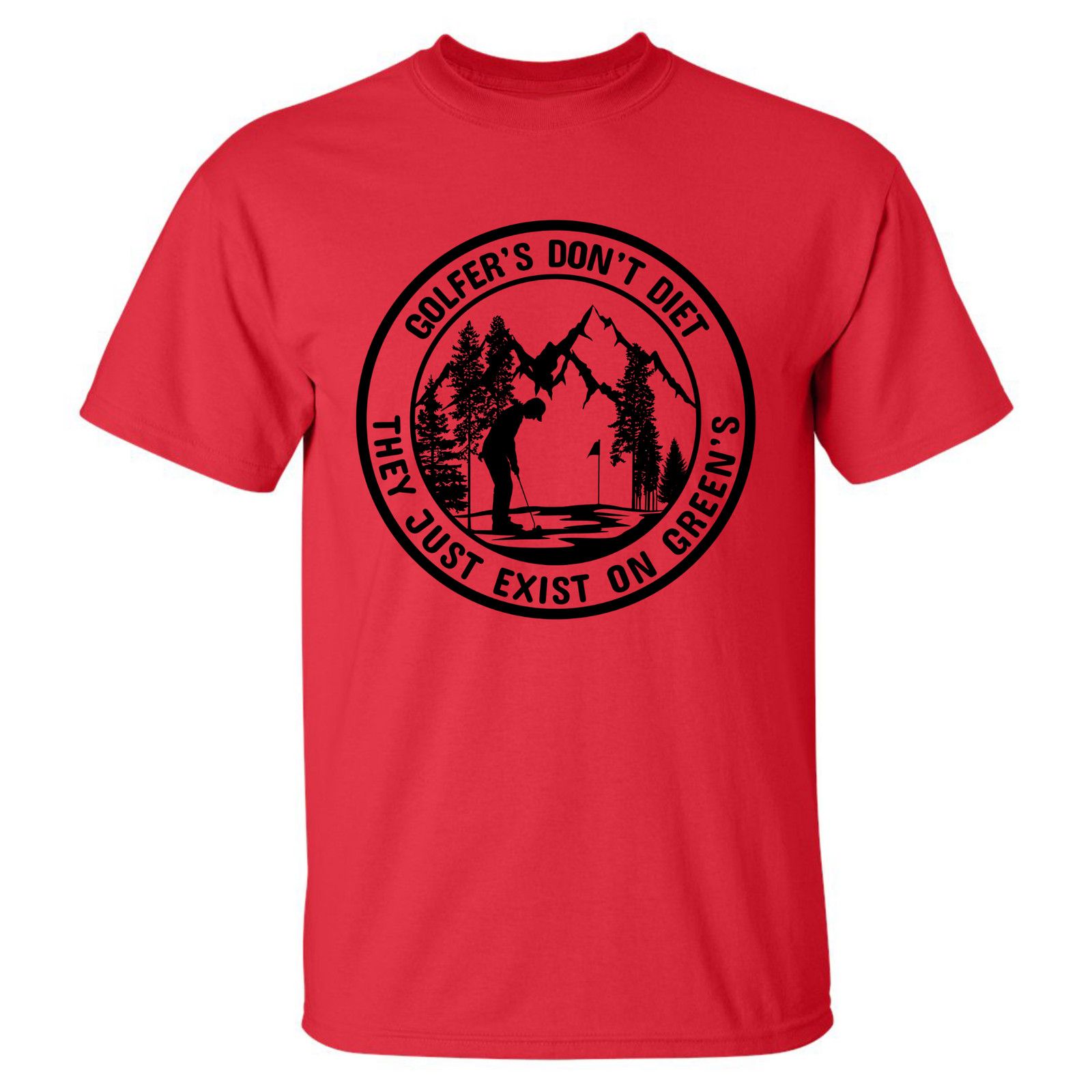 Gildan Golfers Don't Diet On Greens Funny Man Putting T-Shirt Size US L / EU 52-54 / 3 - 15 Thumbnail