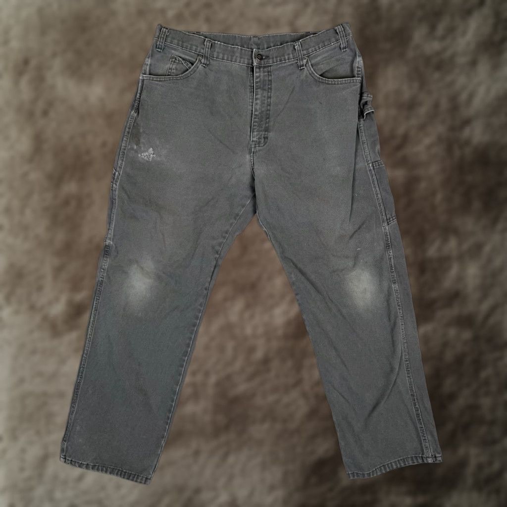 Dickies VINTAGE Dickies Carpenter Denim Jeans Mens 36x30 Gray Denim Workwear Straight 36 Inseam Cotton Zip Fly Pockets Hammer Loop Mens Size US 36 / EU 52 - 1 Thumbnail