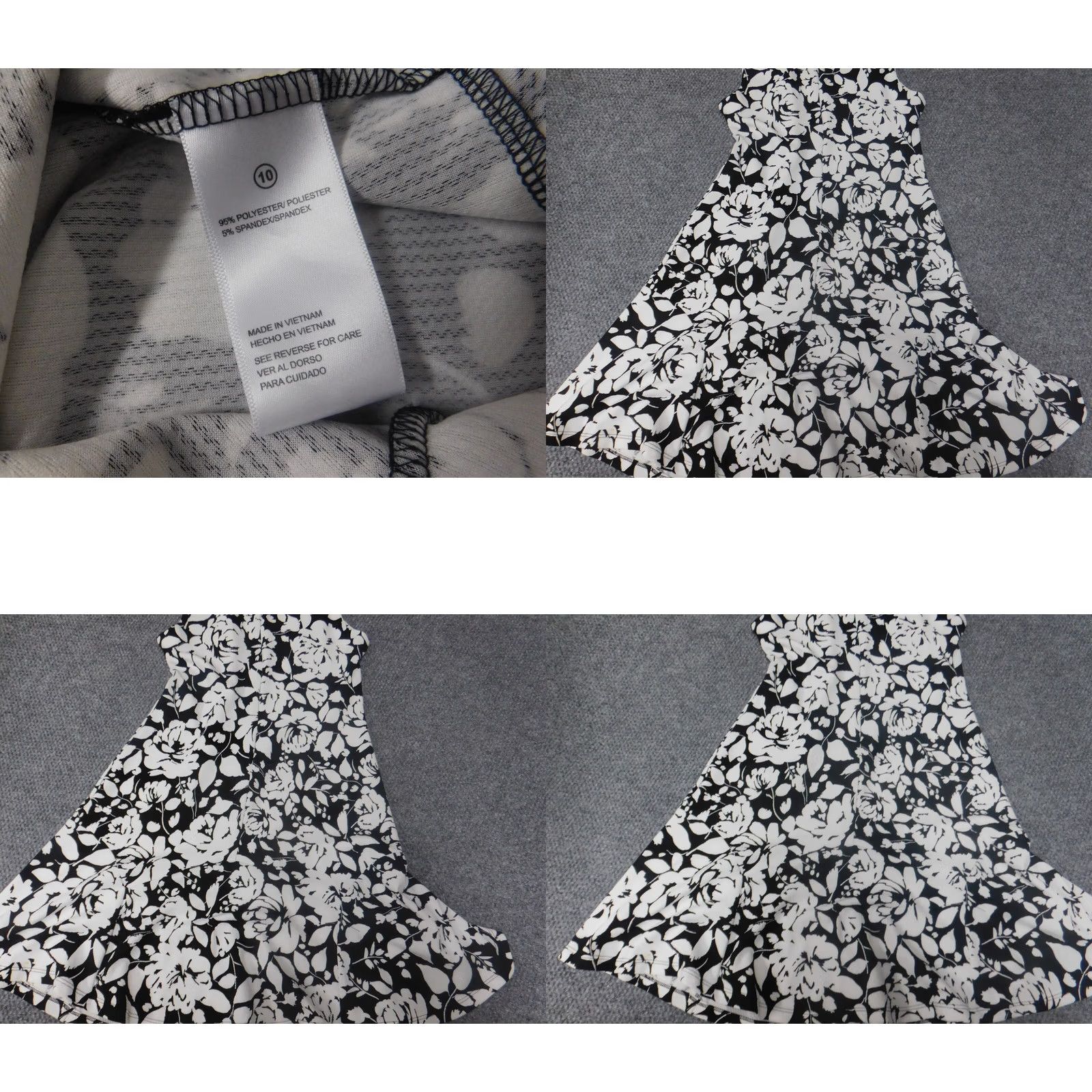 Vintage Shelby & Palmer Womens Dress A-Line 10 White Floral Ruffle Sleeveless Crew Neck Zip Lined Long Fall Women Buds & Palmer Size L / US 10 / IT 46 - 8 Thumbnail