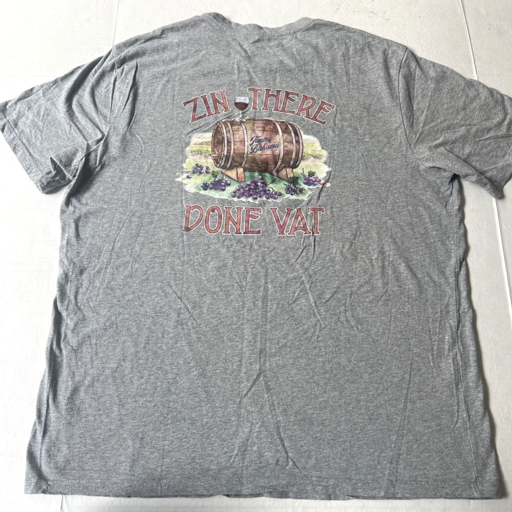 Tommy Bahama VINTAGE Tommy Bahama Shirt 2XL In There Done Vat Drinking Tee Shirt Mens Gray Short Sleeve Crew Neck Logo Graphic Tee Size US XXL / EU 58 / 5 - 6 Thumbnail