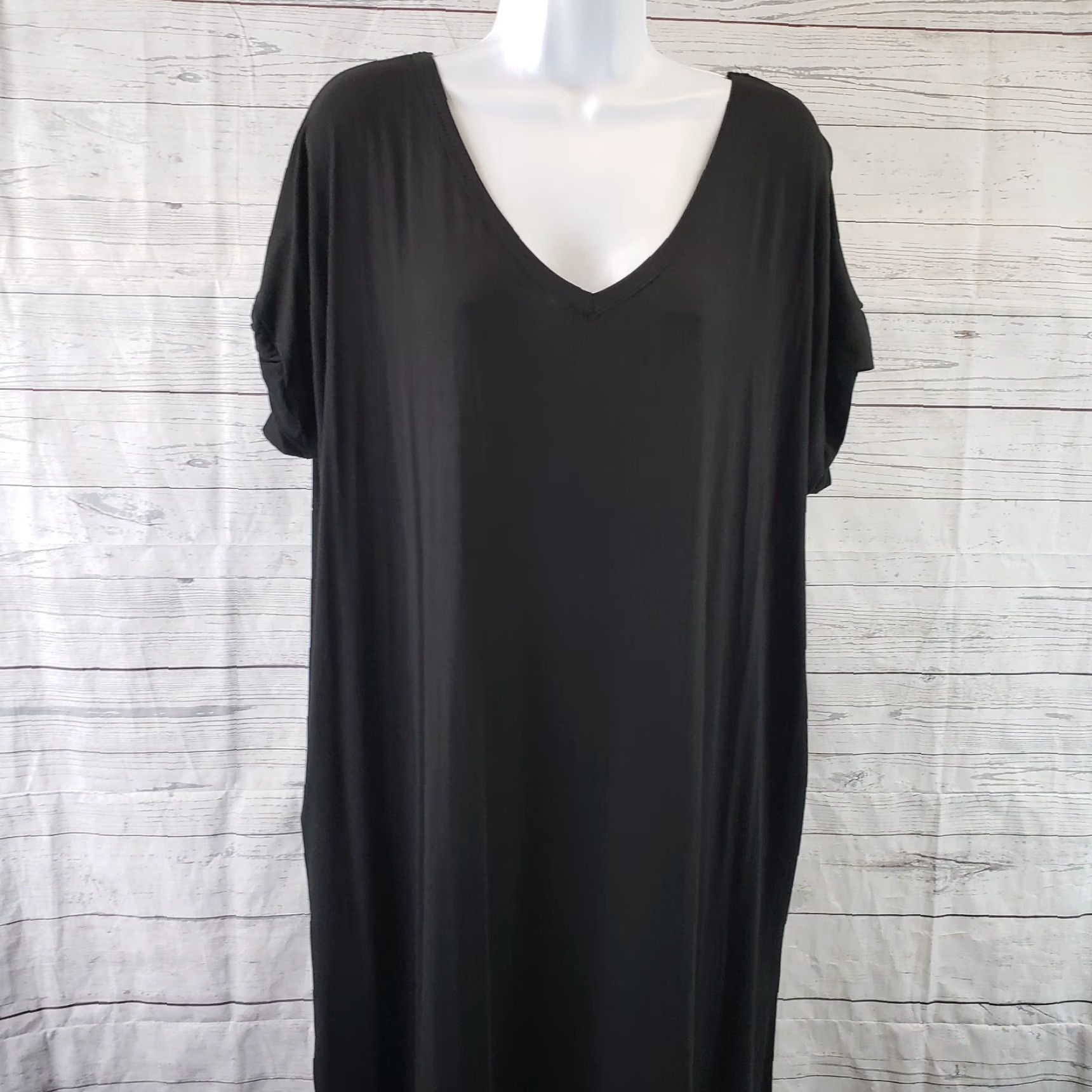 Market VICI Maxi Dress Womens Farmers Market Pocketed Modal Solid Black L Size L / US 10 / IT 46 - 2 Thumbnail