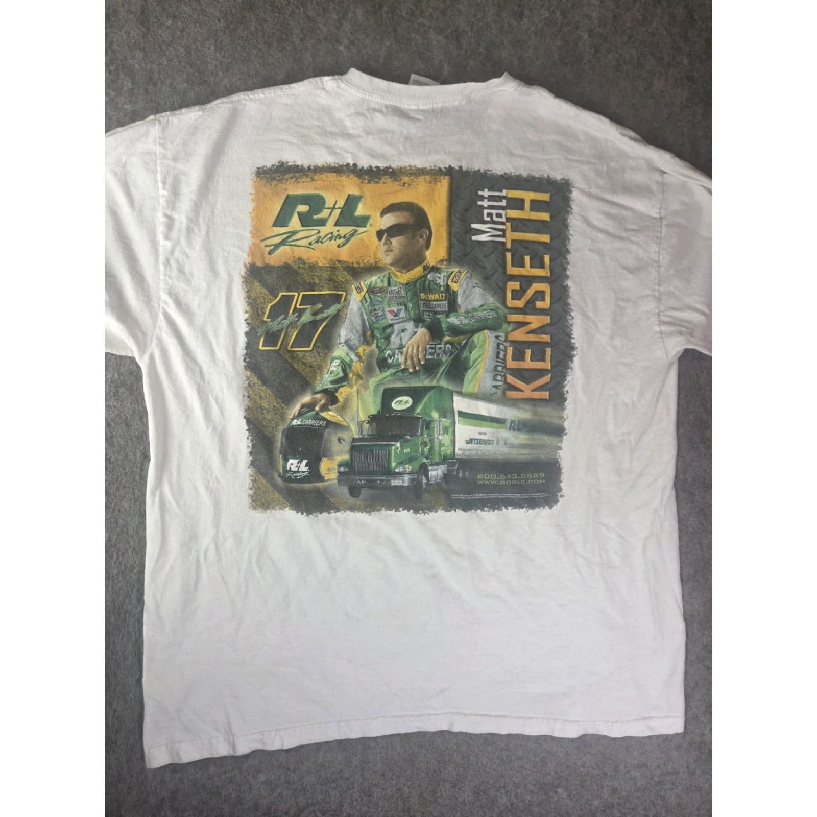 NASCAR VINTAGE Nascar Racing Matt Kenseth R&L Racing T Shirt XL White Men's Distressed Graphic Tee 2000s Size US XL / EU 56 / 4 - 5 Thumbnail