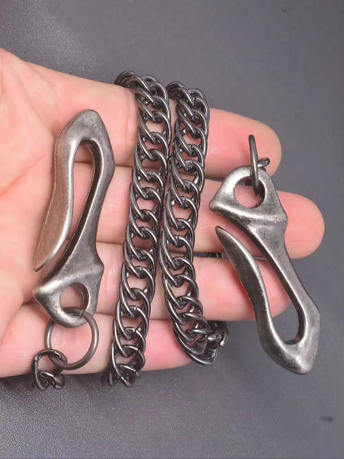 Other Gunmetal wallet claw U hook Pants Chain Size ONE SIZE - 2 Thumbnail