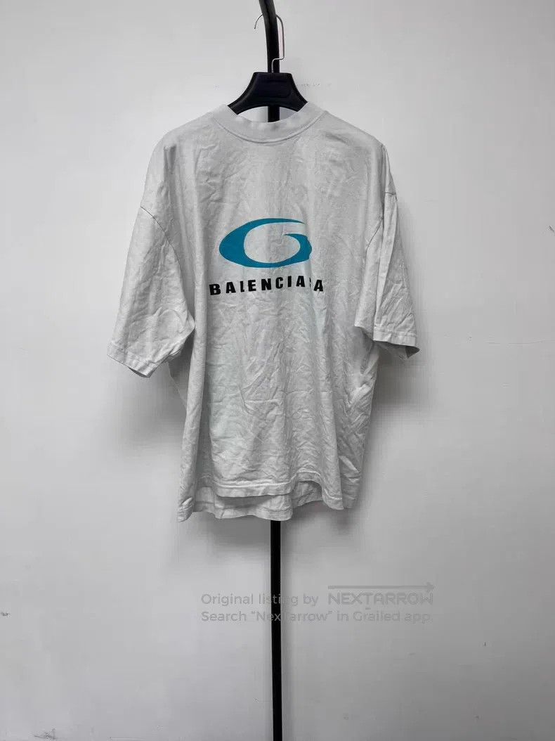 Balenciaga Letter Logo Pattern Printed Round Neck Short Sl