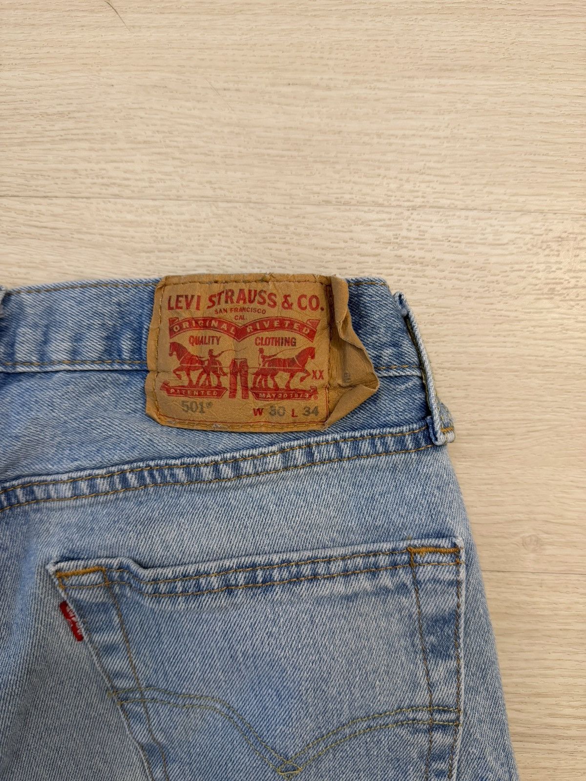 Levi's Levi’s 501 Original Fit Light Wash Jeans Size US 30 / EU 46 - 5 Thumbnail