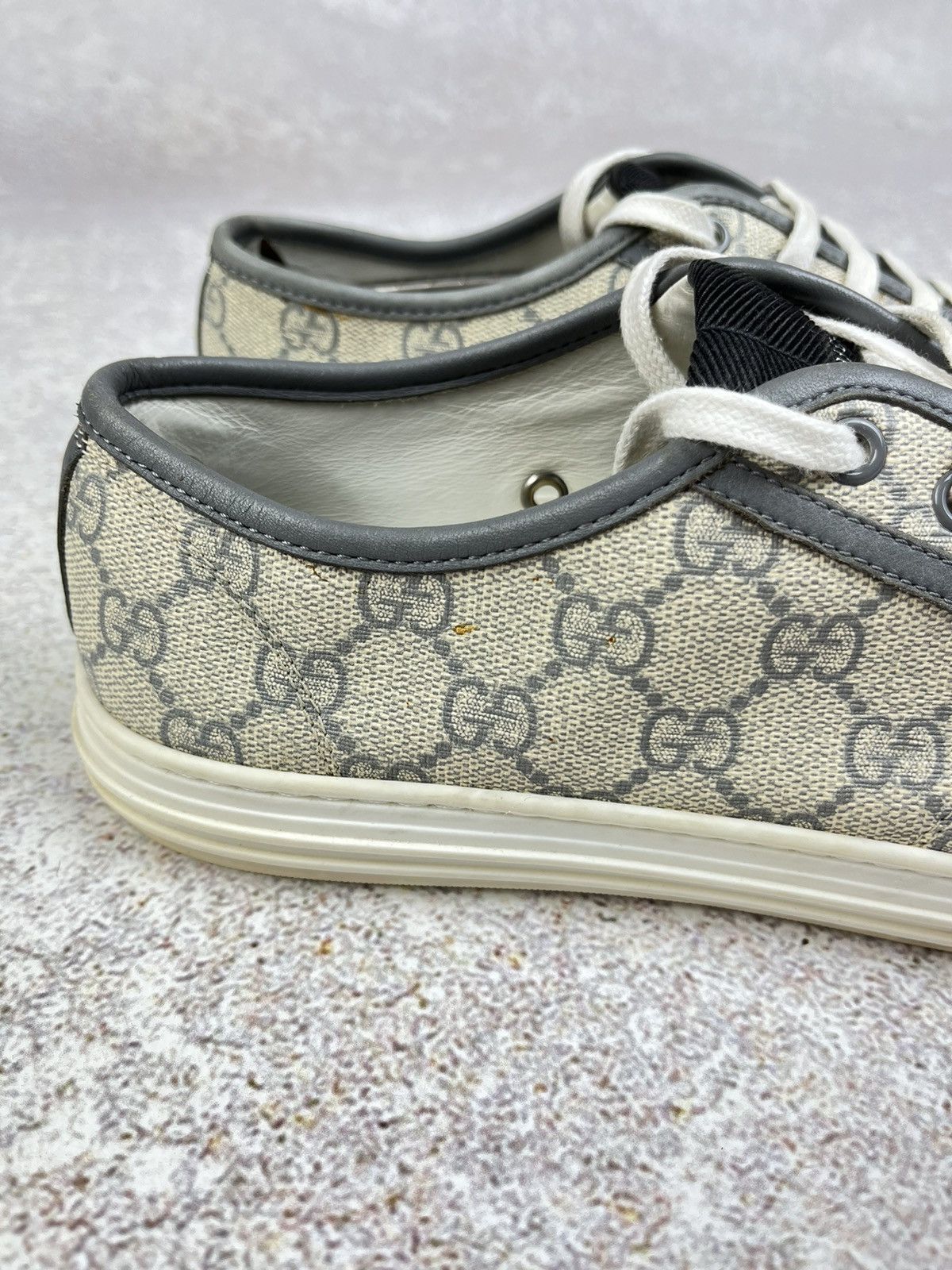Gucci Gucci Canvas Leather Trim Embellishment Sneakers Women's 9 Size US 9 / IT 39 - 3 Thumbnail