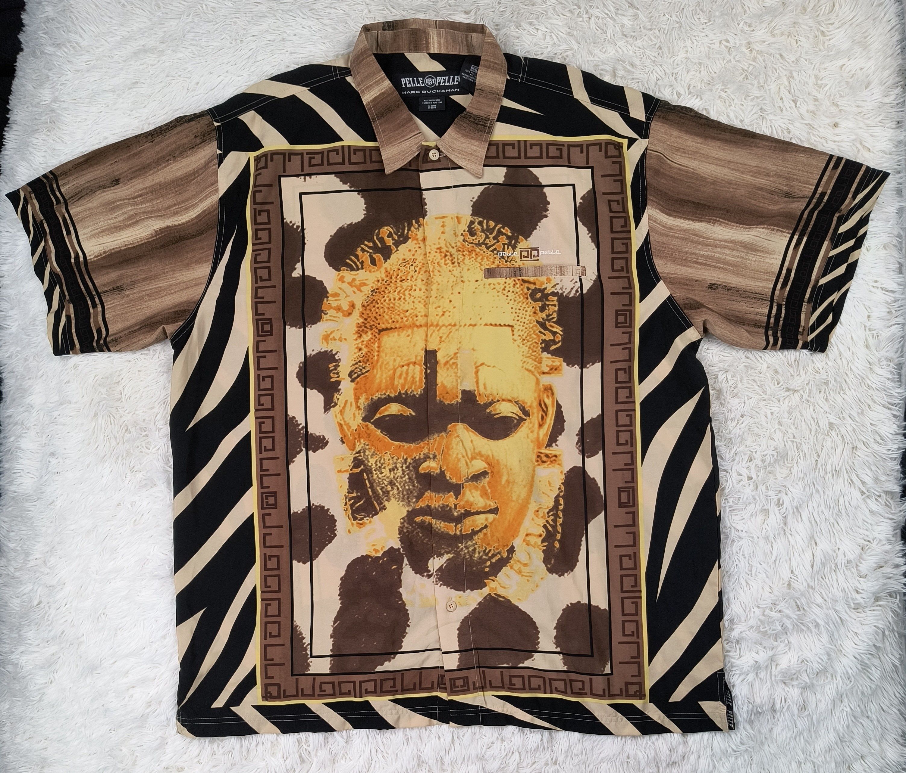 Marc Buchanan Vintage Pelle Pele Marc Buchanan african 90s button up shirt Size US XXL / EU 58 / 5 - 2 Thumbnail