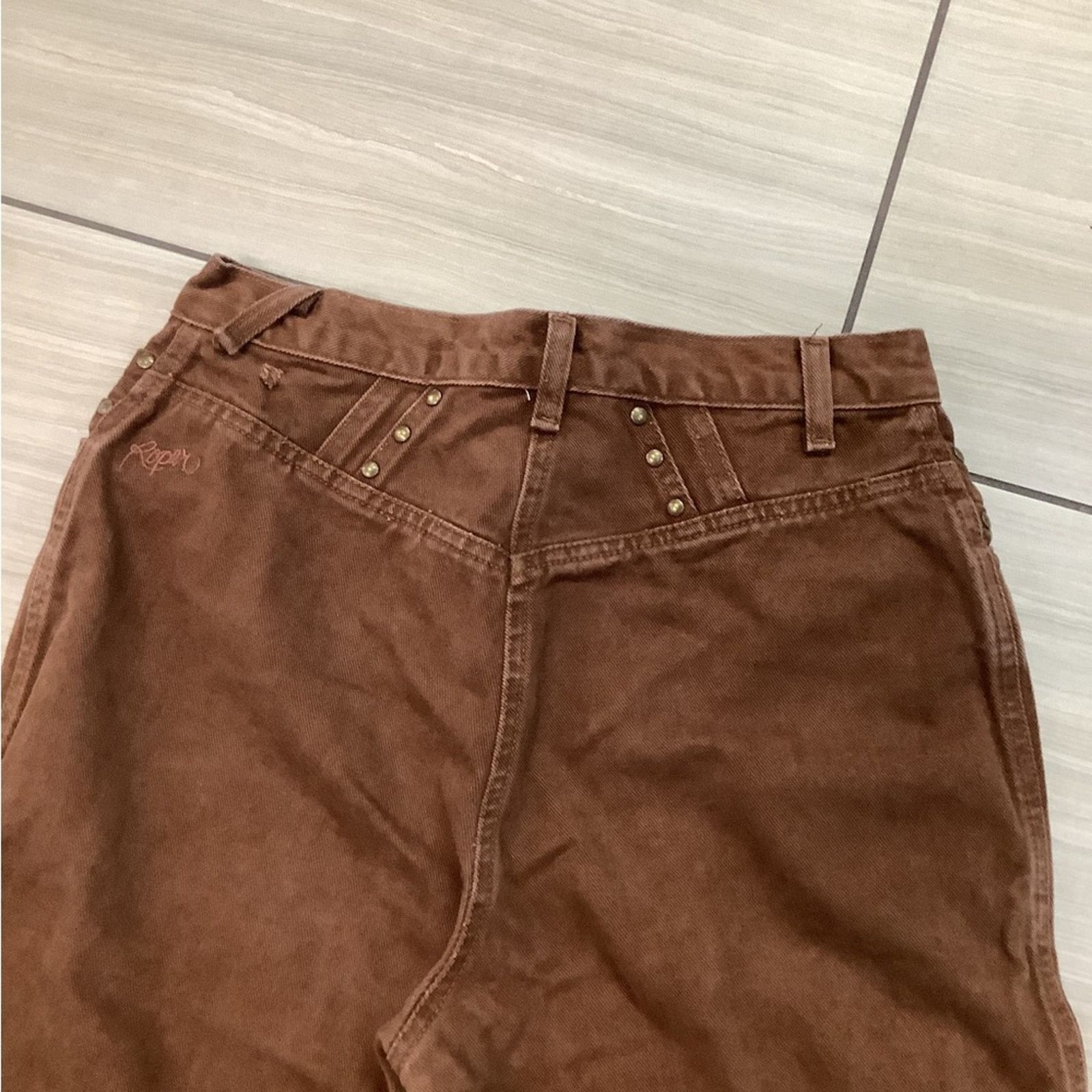 Roper Vintage 90s Woman’s Brown Roper High Waist Jeans Size 26" / US 2 / IT 38 - 5 Thumbnail