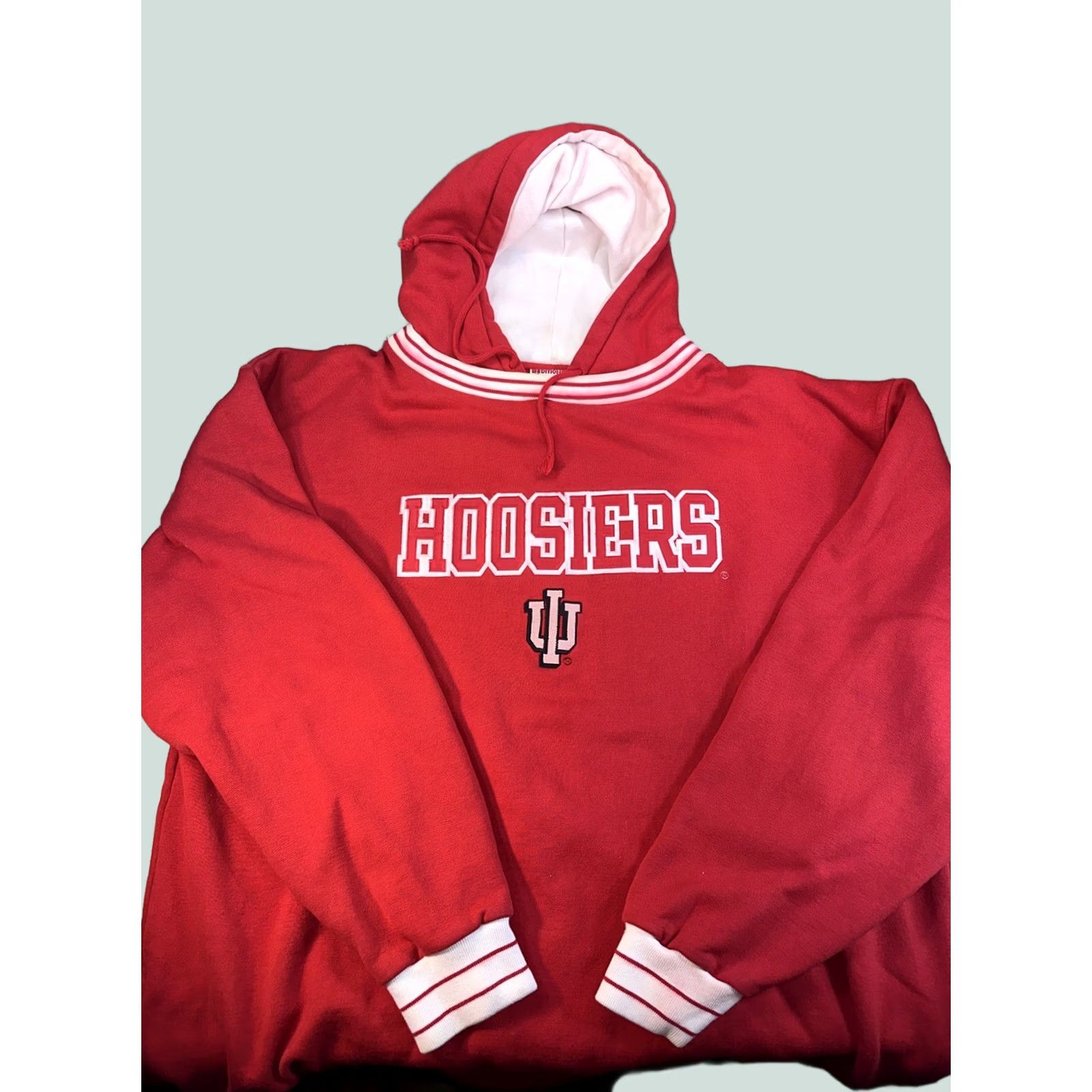 Vintage VINTAGE Hoosiers Crewneck Hoodie 2XL Red Mens Oversized 90s Pullover Hoodie Size US XXL / EU 58 / 5 - 1 Thumbnail