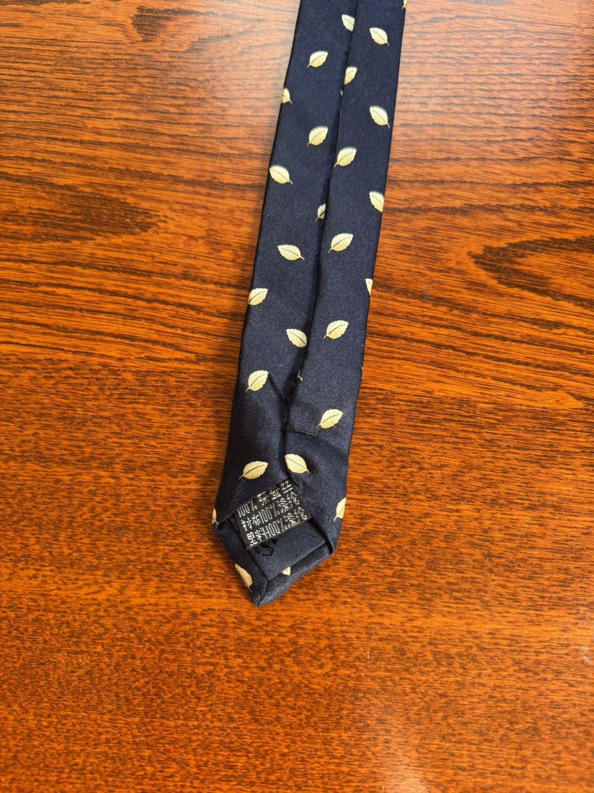 Other Kravata Kobal Navy Silk Tie with Leaf Motif Size ONE SIZE - 5 Thumbnail
