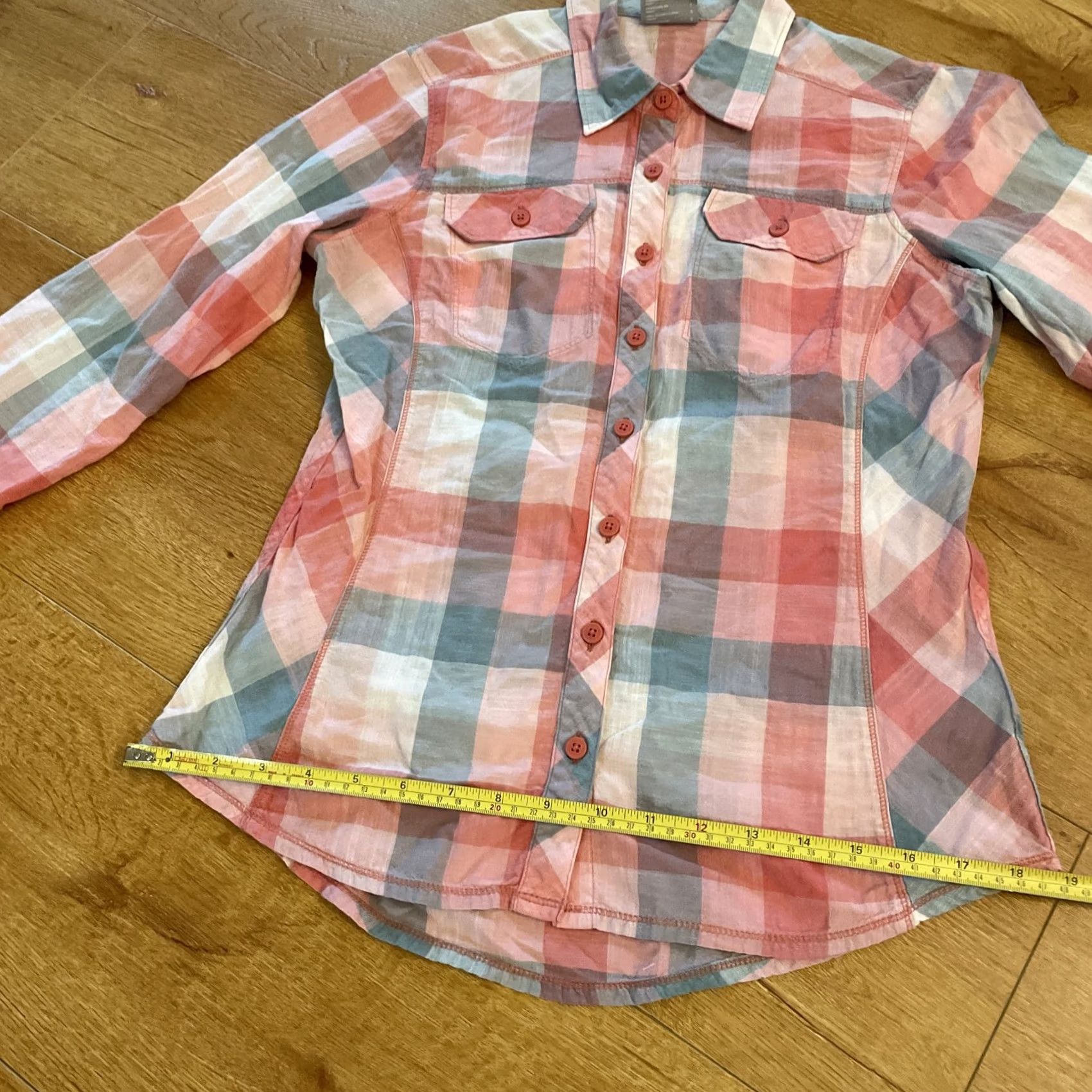 Pinko Columbia Top Women Western Plaid Long Sleeve S Pink Blue Button-Up V-Neck Casual Lightweight Short Description India Size S / US 4 / IT 40 - 7 Thumbnail