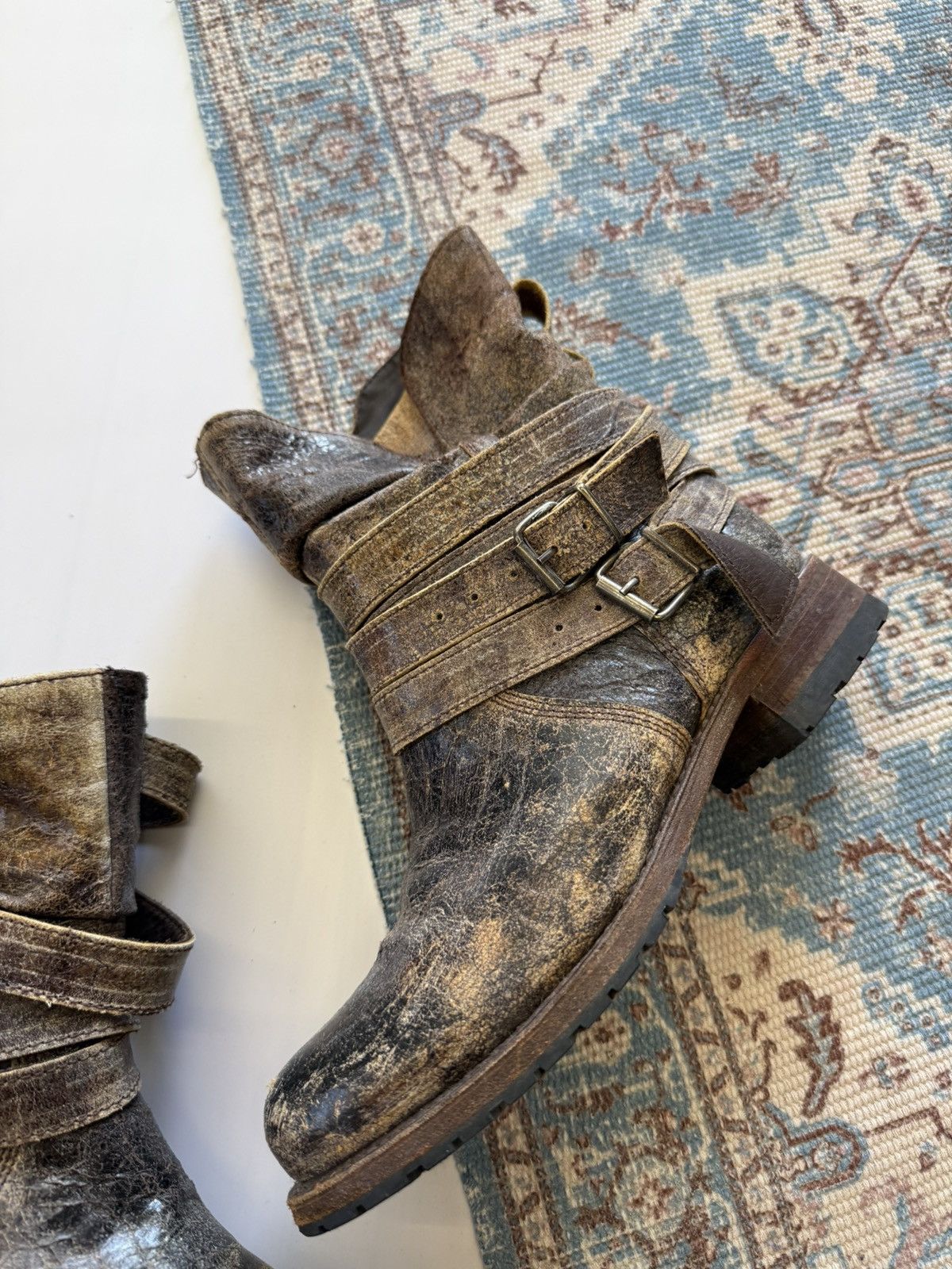 Sendra Sendra Distressed Leather Biker Boots Size 38 Size US 8 / IT 38 - 3 Thumbnail