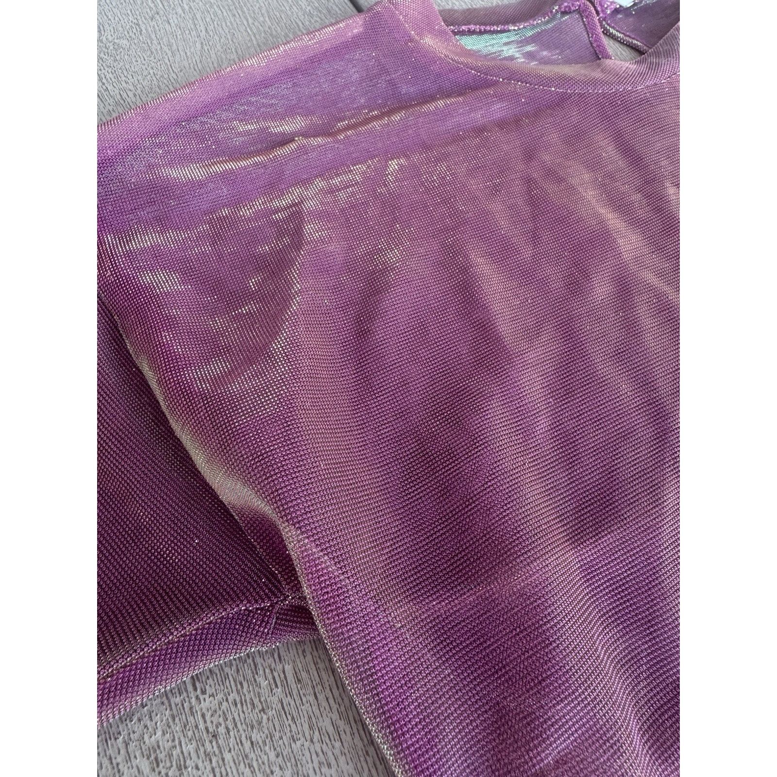 Other Mesh Y2K Crop Top Iridescent Rave 90s Gold Fleck Small Size S / US 4 / IT 40 - 3 Thumbnail