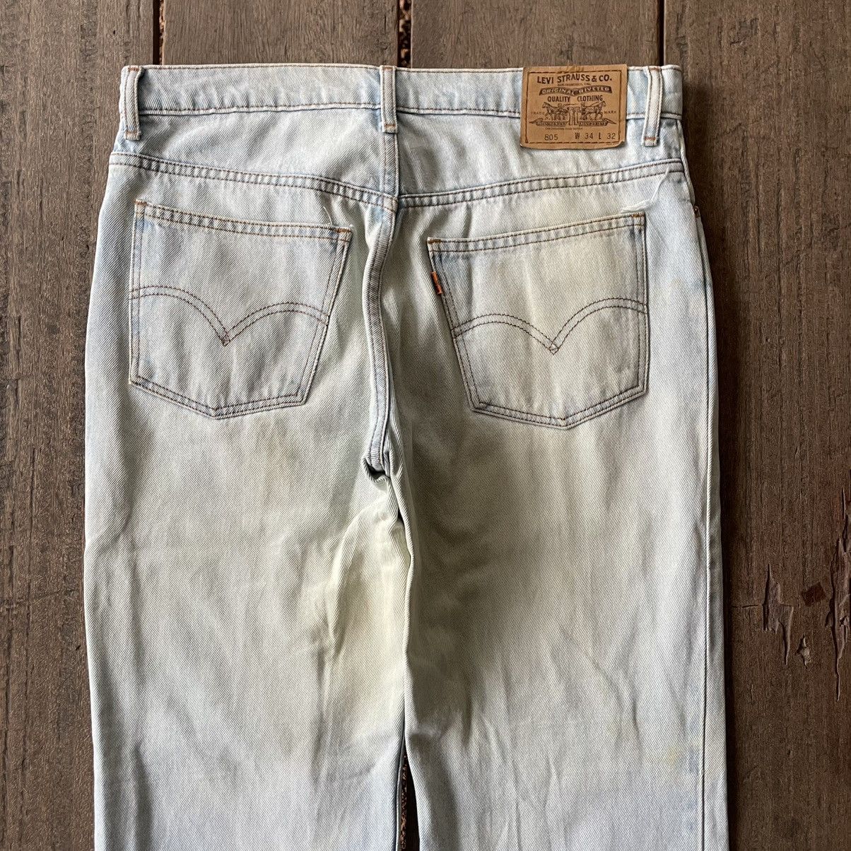 Levi's 🔥Vintage Levis 805 Orange Tab Washed Ripped Distress Jeans Size US 35 - 5 Thumbnail