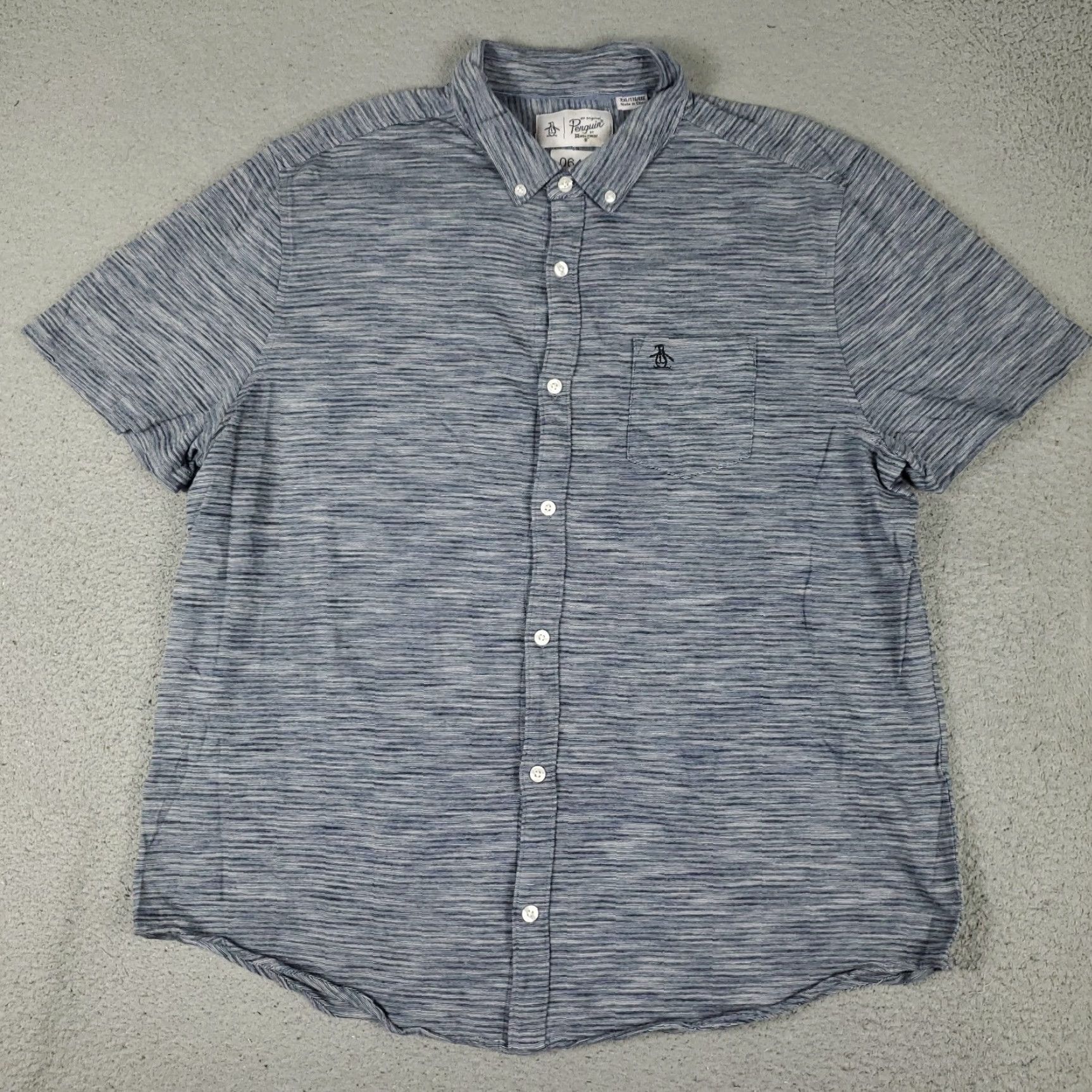 Original Penguin VINTAGE Penguin Shirt Mens 2XL Blue Striped Button-Up Short Sleeve Casual Modern Classic Mens 2XL Blue Penguin Shirt Size US XXL / EU 58 / 5 - 2 Thumbnail