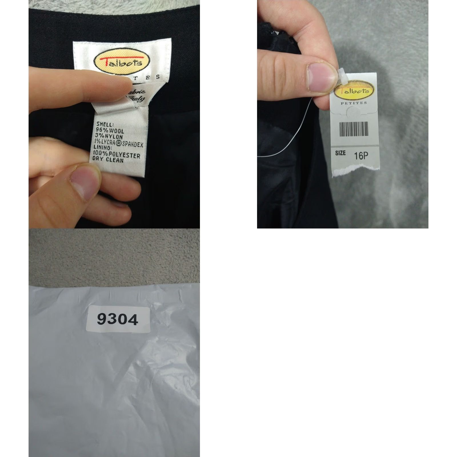Talbots Talbots Dress Pants Women 16 Petite Black Wool Stretch Wide Leg High Rise Career Size 38" / US 16 / IT 52 - 8 Thumbnail