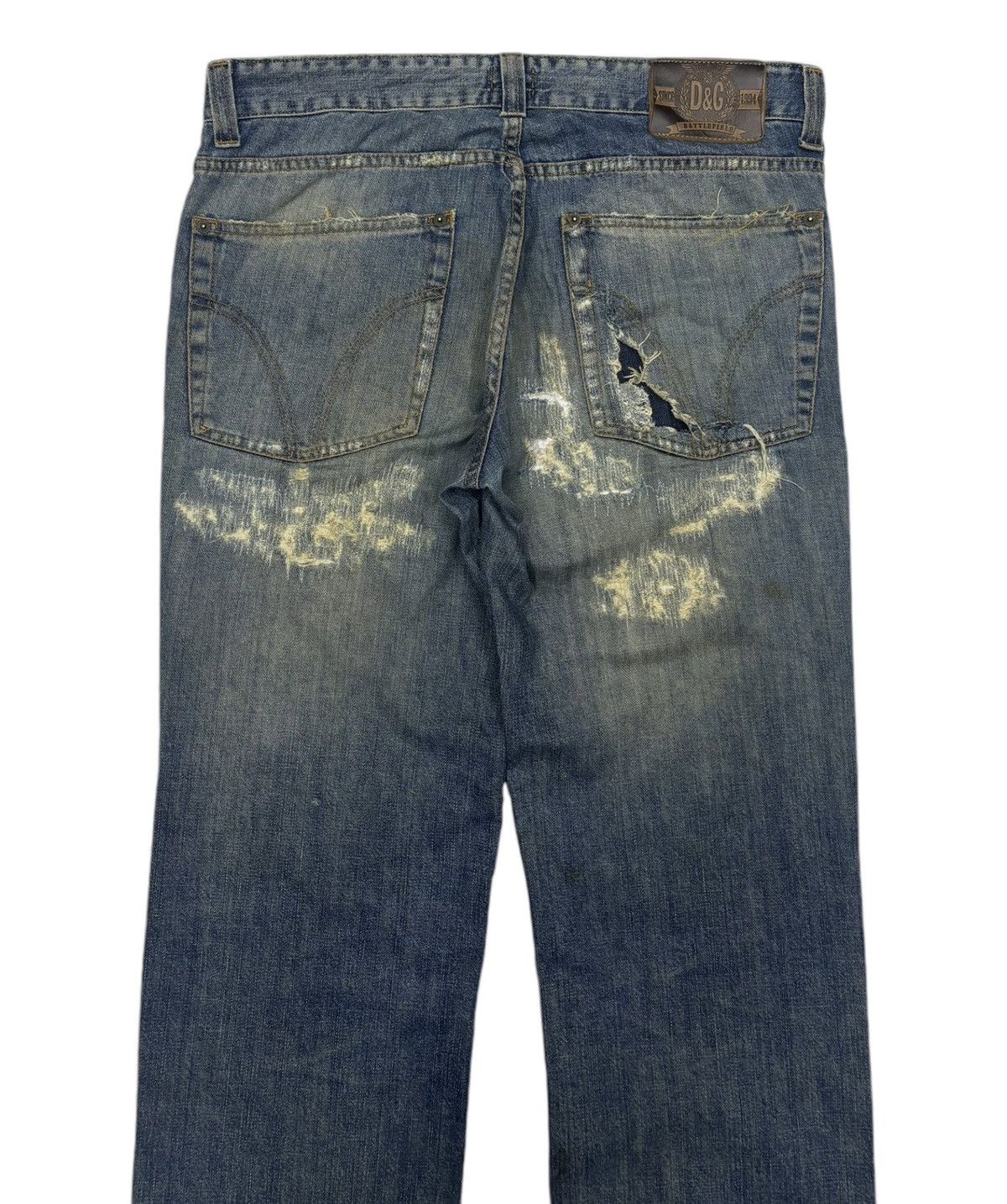 Dolce & Gabbana × If Six Was Nine × Le Grande Bleu (L.G.B.) 🐎 DOLCE & GABBANA ARMY BATTALION DISTRESSED DENIM JEANS Size US 34 / EU 50 - 4 Thumbnail