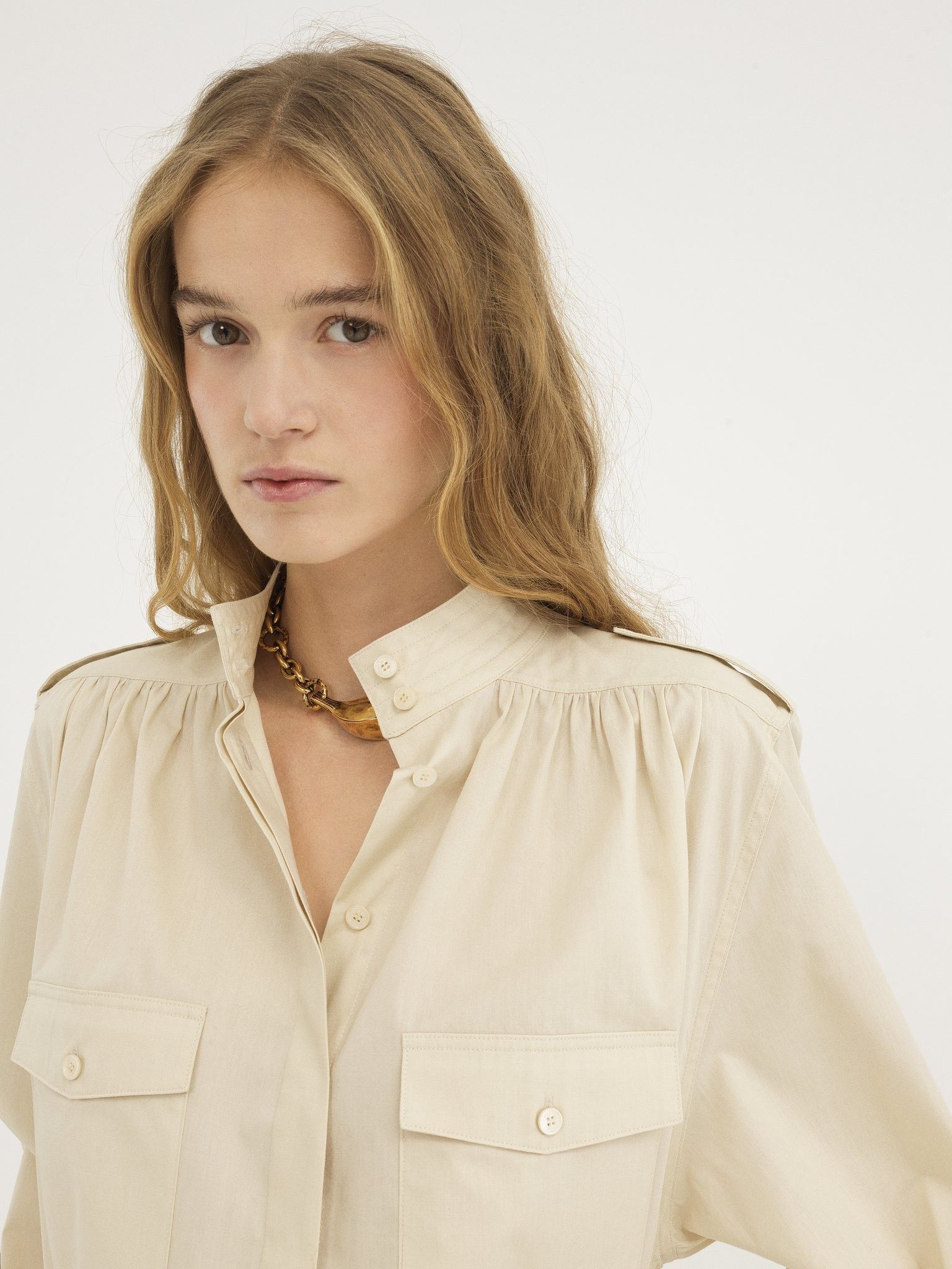 Chloe o1loc1c10226 Utilitarian Shirt Dress in Secret Brown Size XS / US 0-2 / IT 36-38 - 6 Thumbnail