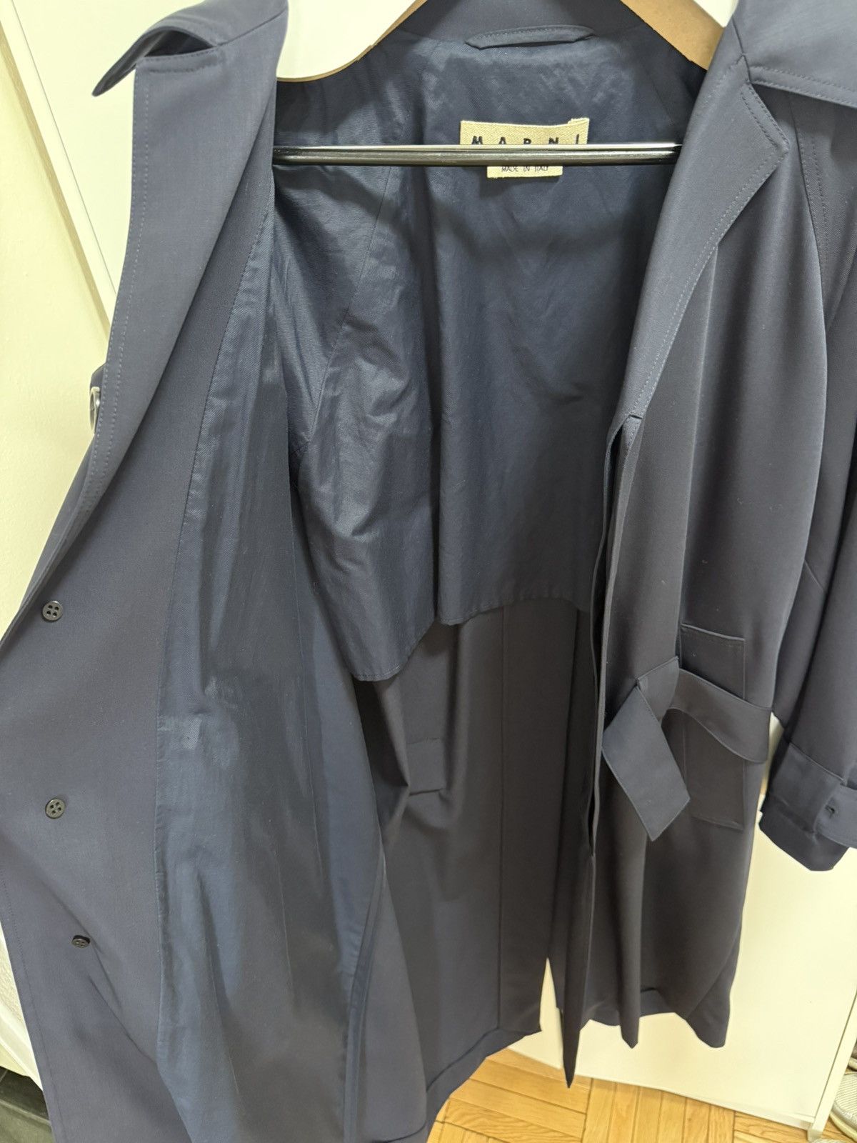 Marni MARNI 2017 NAVY RUNWAY TRENCH COAT Size US L / EU 52-54 / 3 - 9 Thumbnail