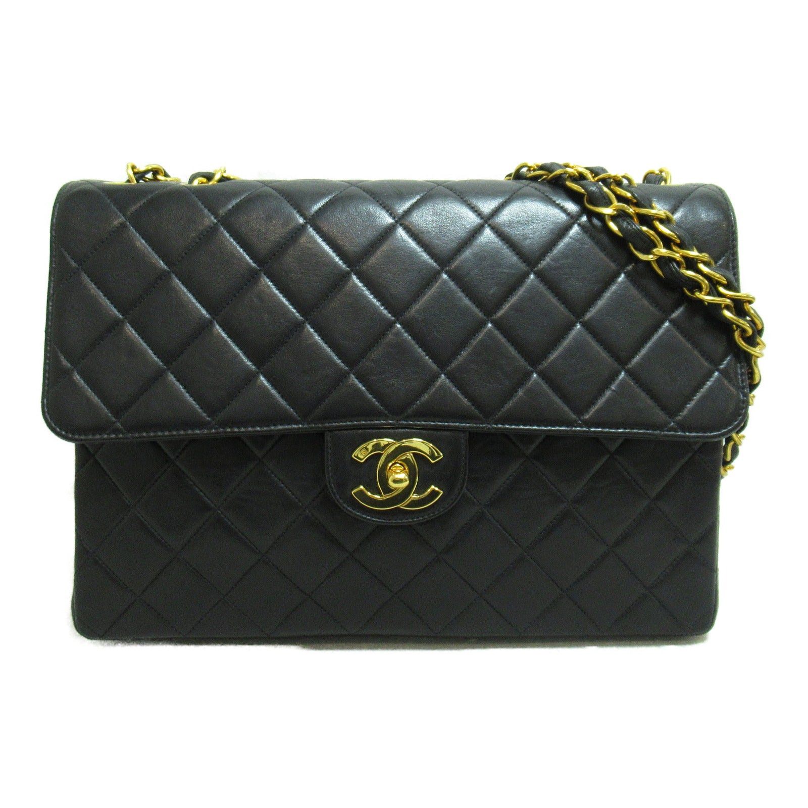 Chanel Chanel Decamatlassé Chain Shoulder Bag Lambskin (Sheepskin) Black Gold Hardware Size ONE SIZE - 1 Thumbnail