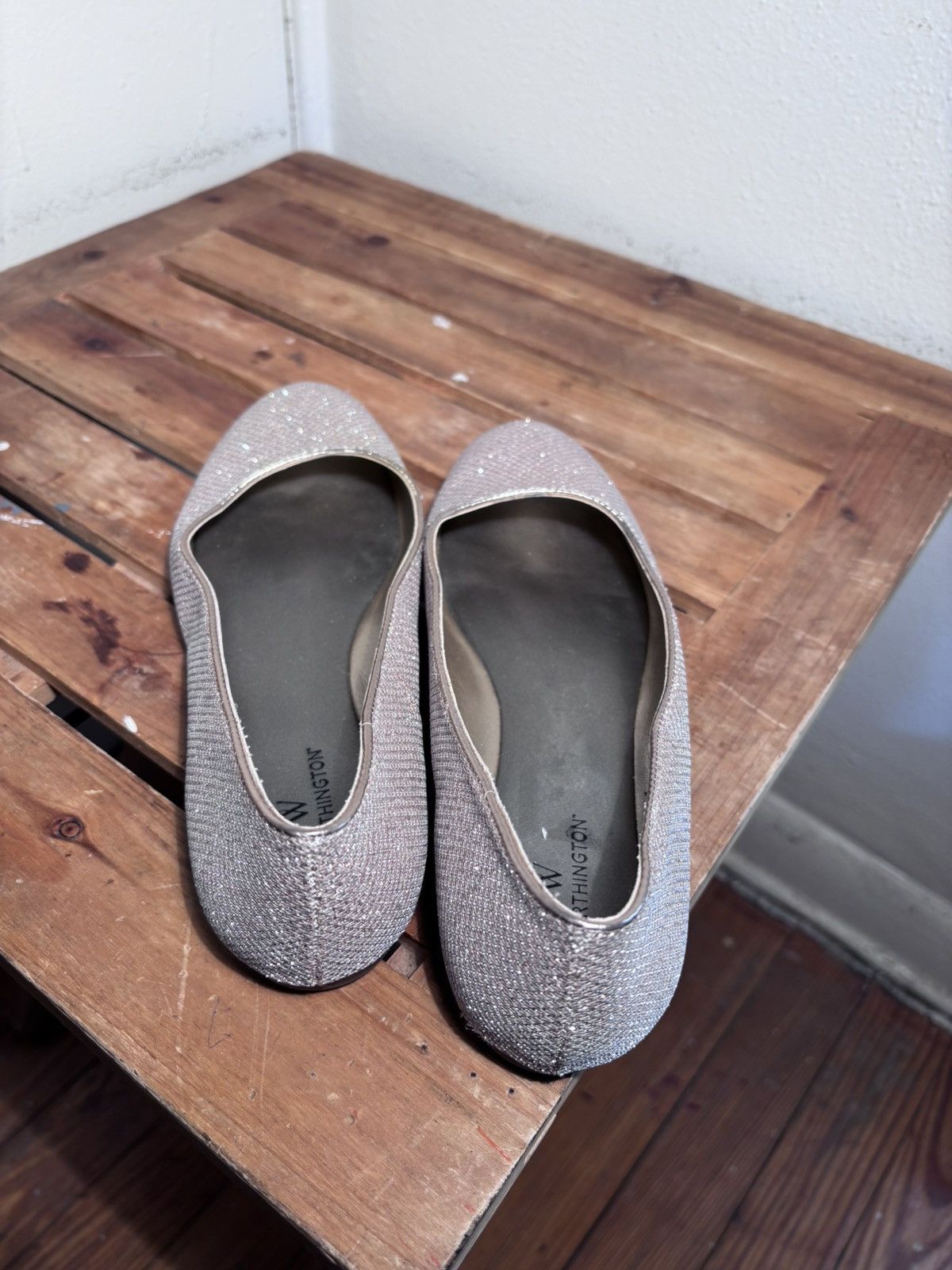 Worthington Worthington Silver Glitter Ballet Flats Size US 8.5 / IT 38.5 - 4 Thumbnail