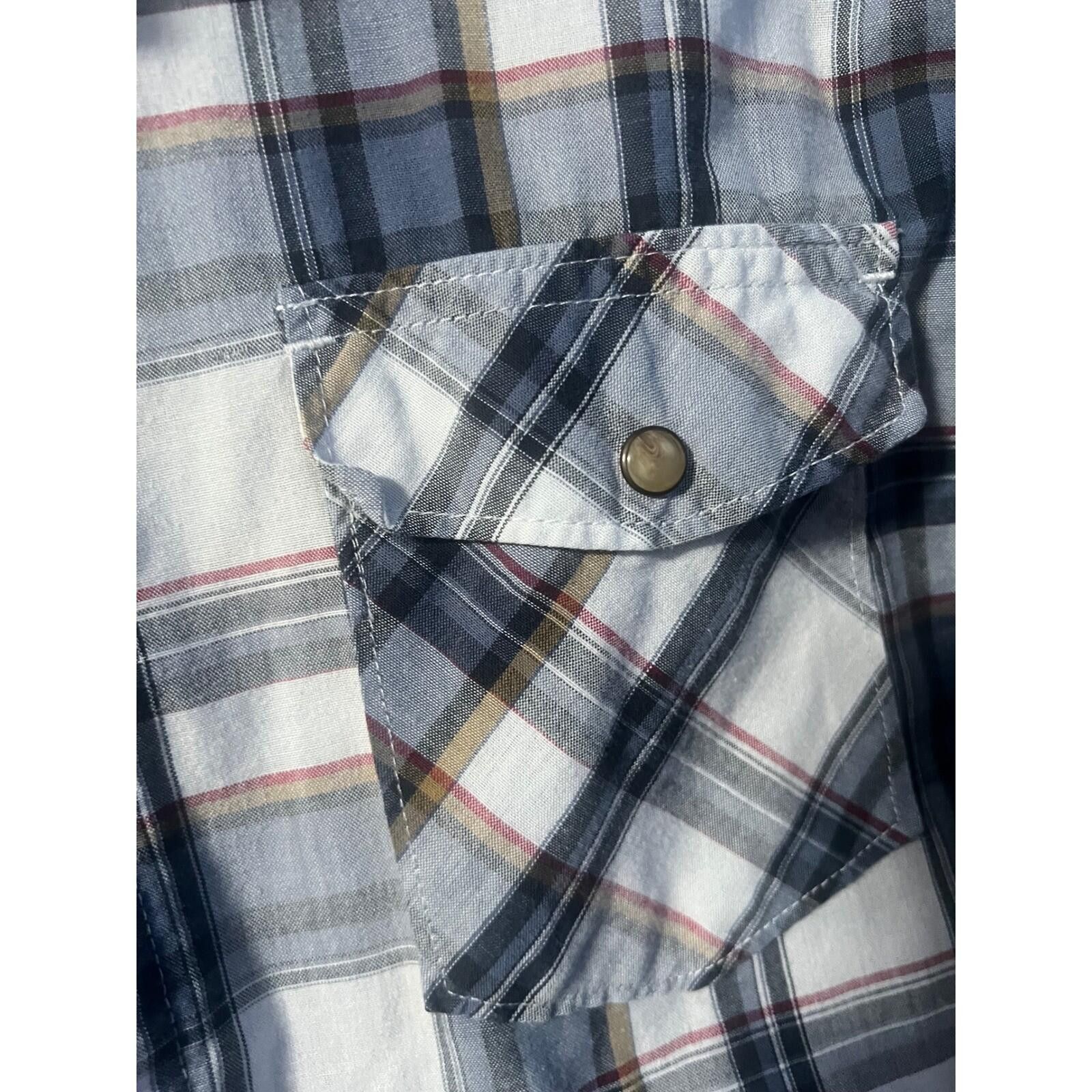 Wrangler Wrangler Western Shirt Mens Large Blue Plaid Button Up Size US L / EU 52-54 / 3 - 3 Thumbnail
