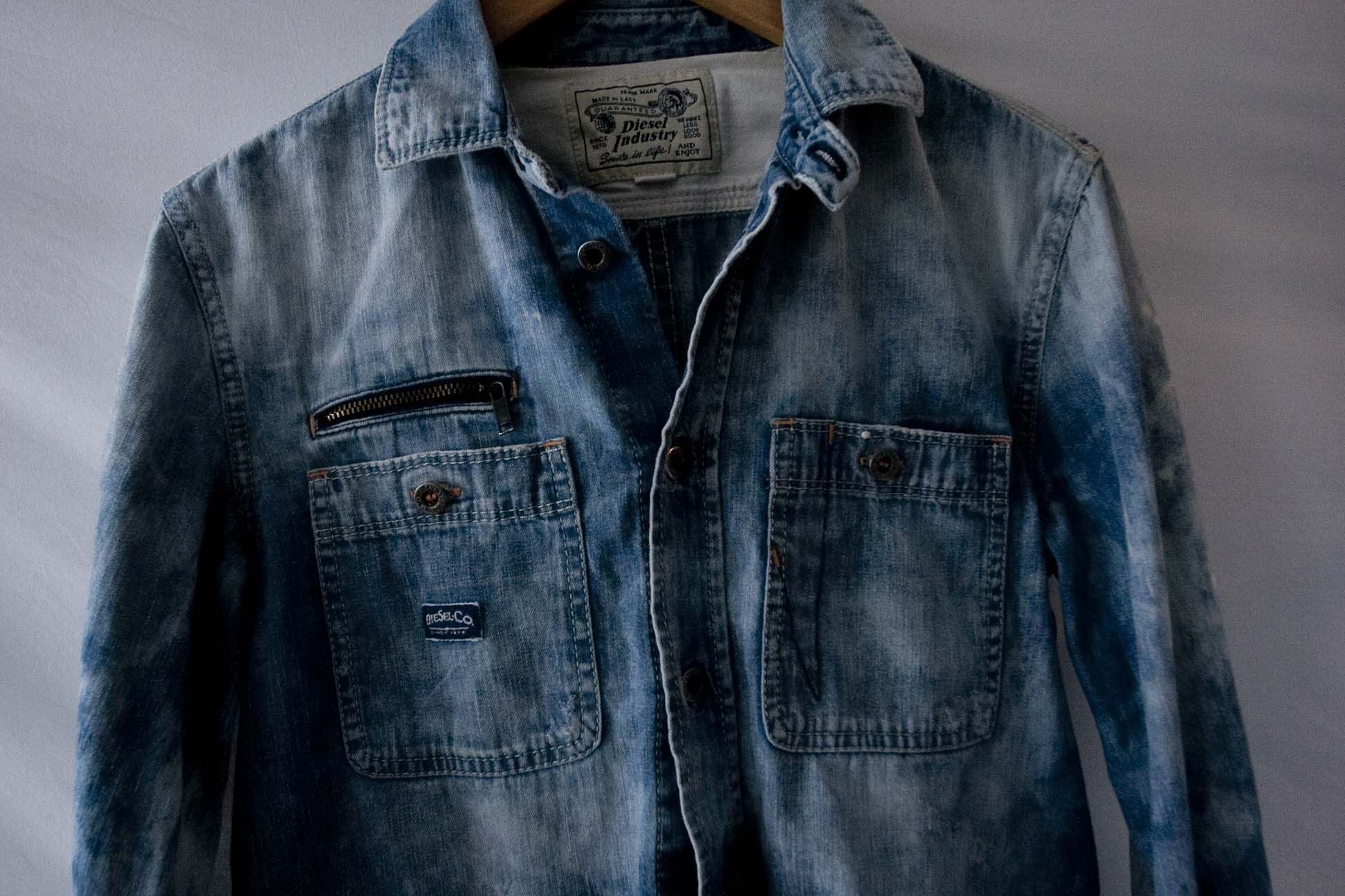 Diesel Diesel Shirt Denim Distressed Look Size S Blue Bleached Size US S / EU 44-46 / 1 - 8 Thumbnail