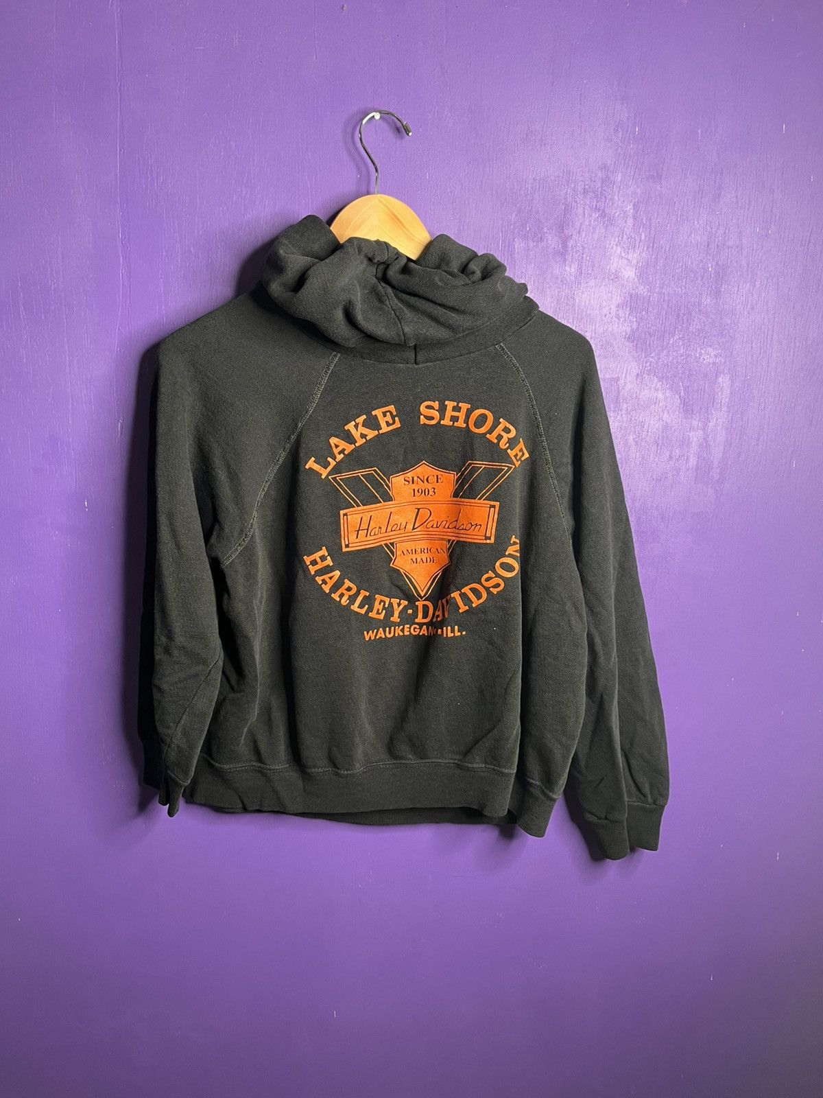 Harley Davidson × Vintage Vintage 70s Harley Davidson faded boxy hoodie Size US S / EU 44-46 / 1 - 2 Thumbnail