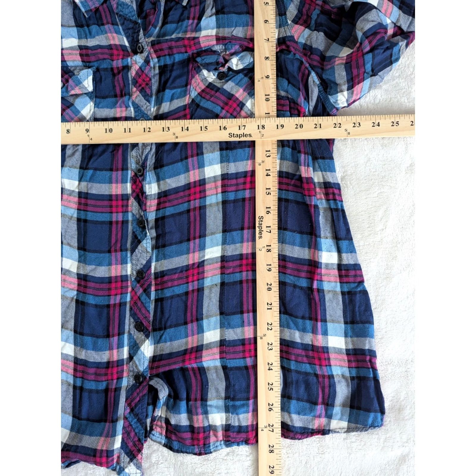 Torrid Torrid Plaid Shirt Long Sleeve Women 22/24 Multicolor Flannel Casual Cabincore Soft Button-Up Size 3XL / US 20-22 - 3 Thumbnail