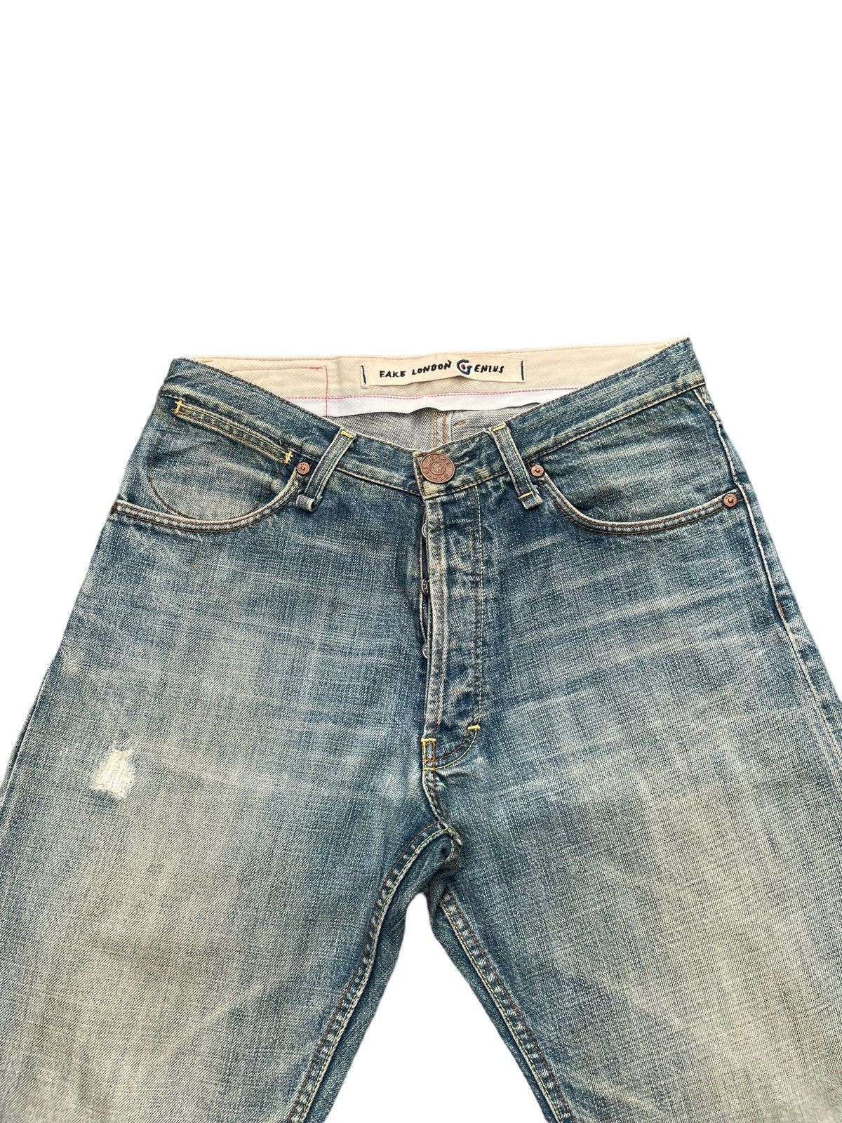 Fake London Genius Fake London Genuis Distresed Denim Size US 33 - 5 Thumbnail