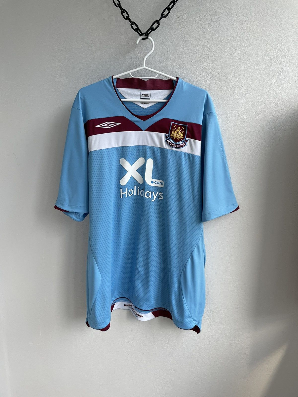 Vintage West Ham United 2008 2009 Away Football Soccer Jersey Shirt Size US XXL / EU 58 / 5 - 1 Thumbnail