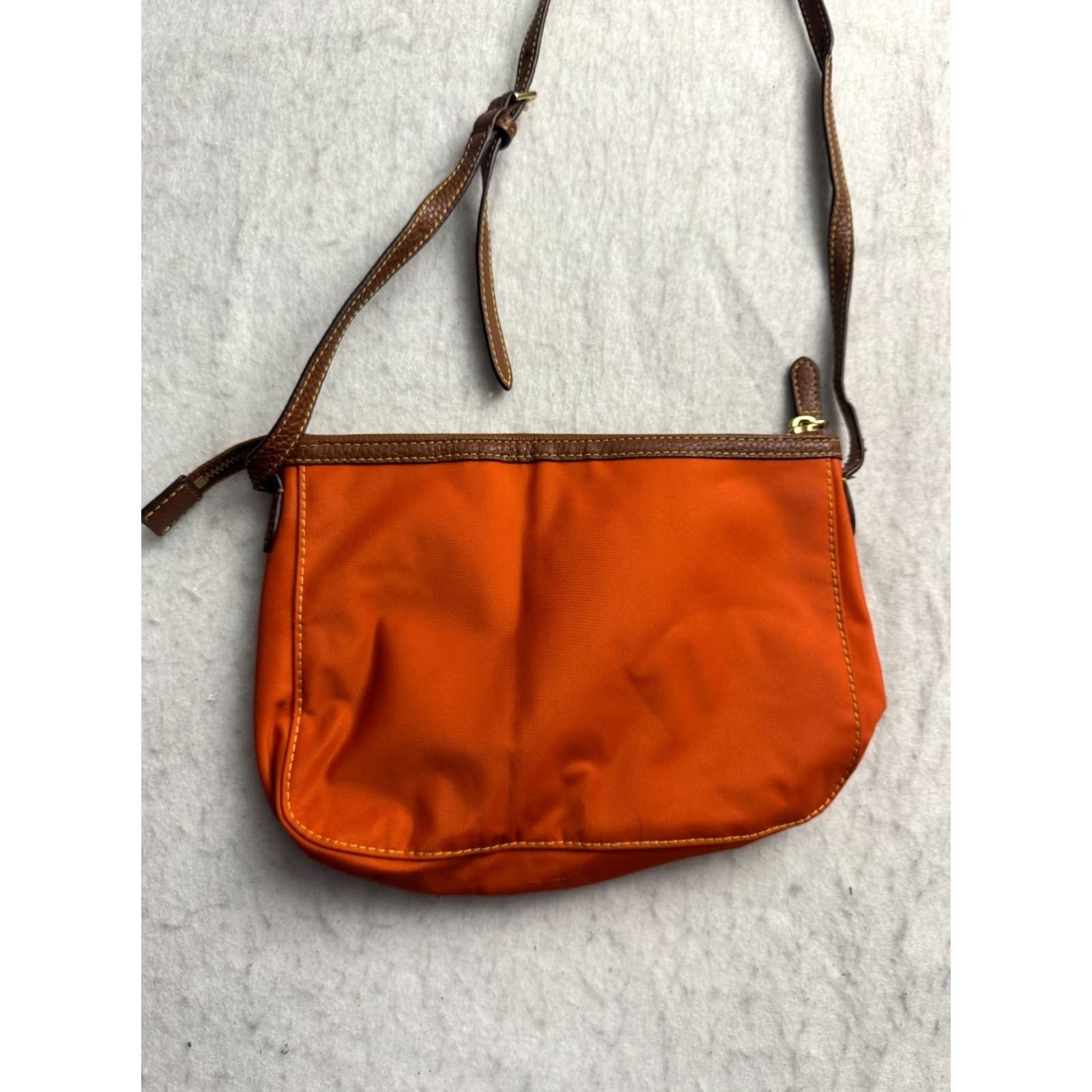 Ralph Lauren VINTAGE Lauren Ralph Purse Womens Small Crescent Bag Orange Pouch Zip Strap Crossbody Size ONE SIZE - 5 Thumbnail