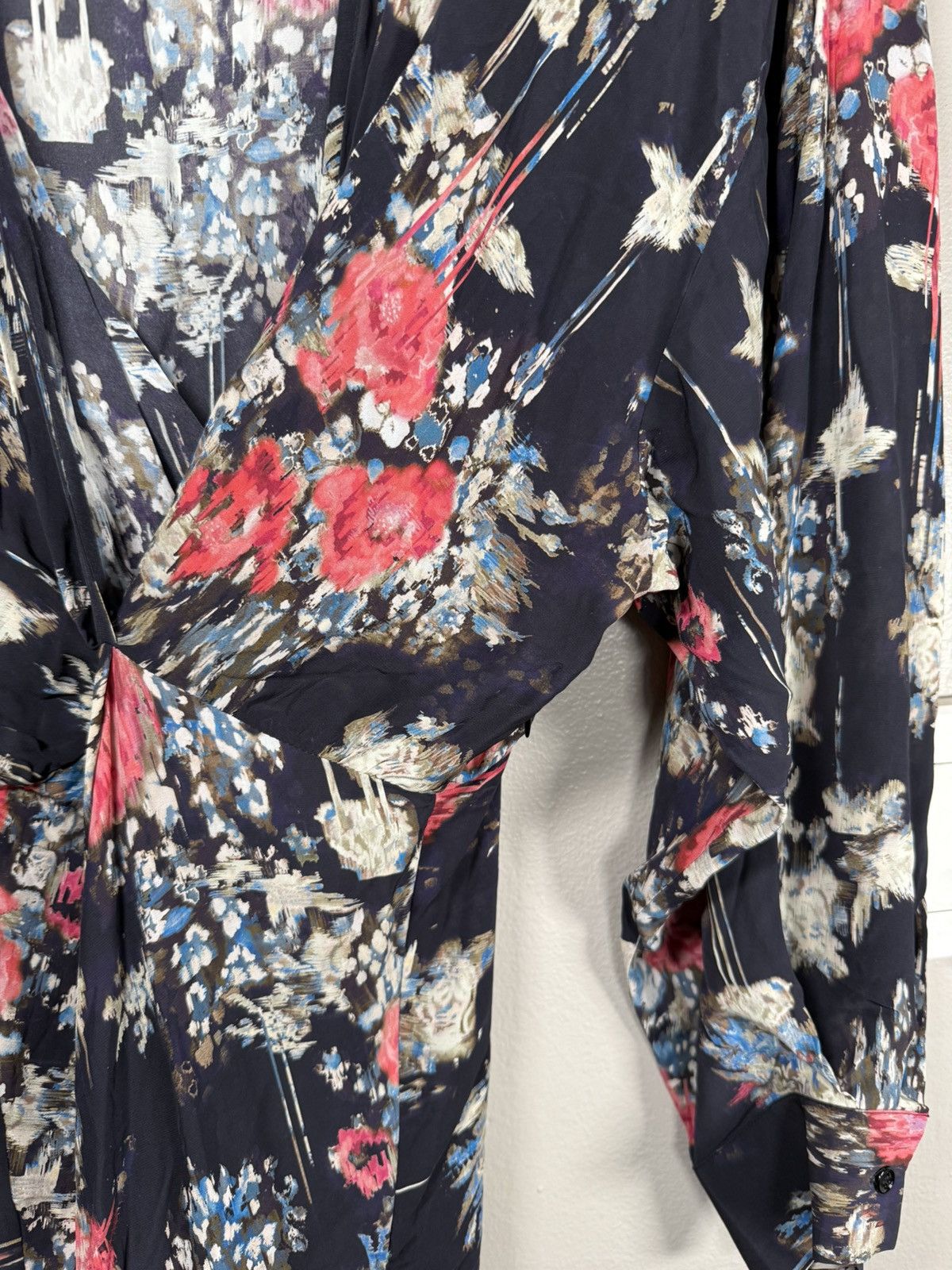 Iro IRO Paris Aleyna Floral Wrap Satin Dress $645 size38/6 US Size S / US 4 / IT 40 - 6 Thumbnail