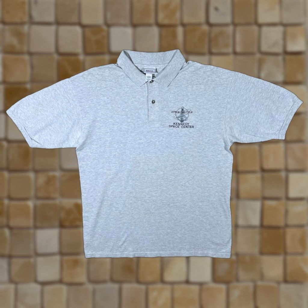 Anvil VINTAGE Anvil Kennedy Space Center “Space Shuttle” NASA Embroidered Polo Shirt Top Large Mens Grey Shirt Size US L / EU 52-54 / 3 - 1 Thumbnail
