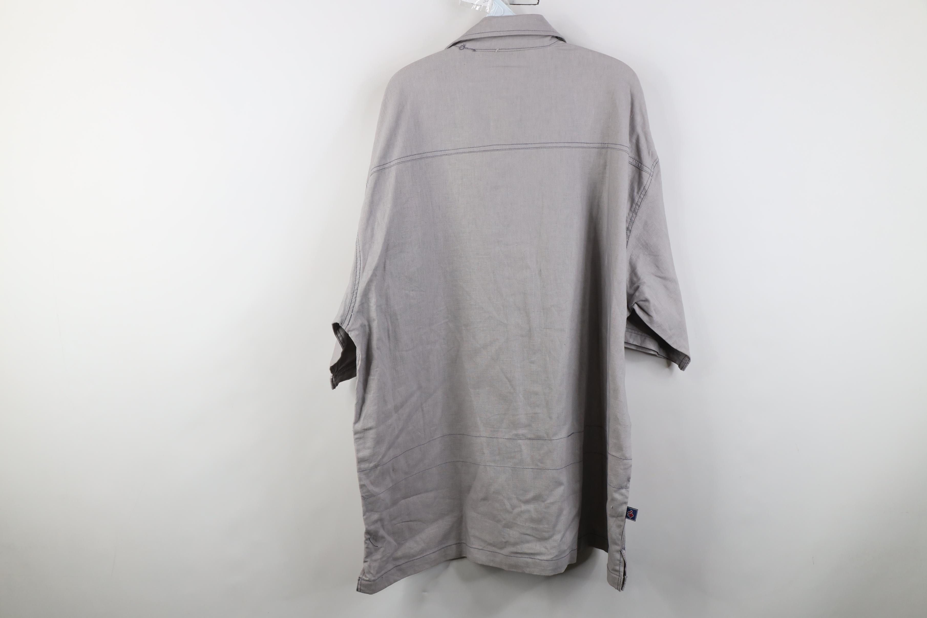 Vintage Deadstock Vintage 90s Streetwear Baggy Fit Button Shirt Gray Size US XL / EU 56 / 4 - 14 Thumbnail