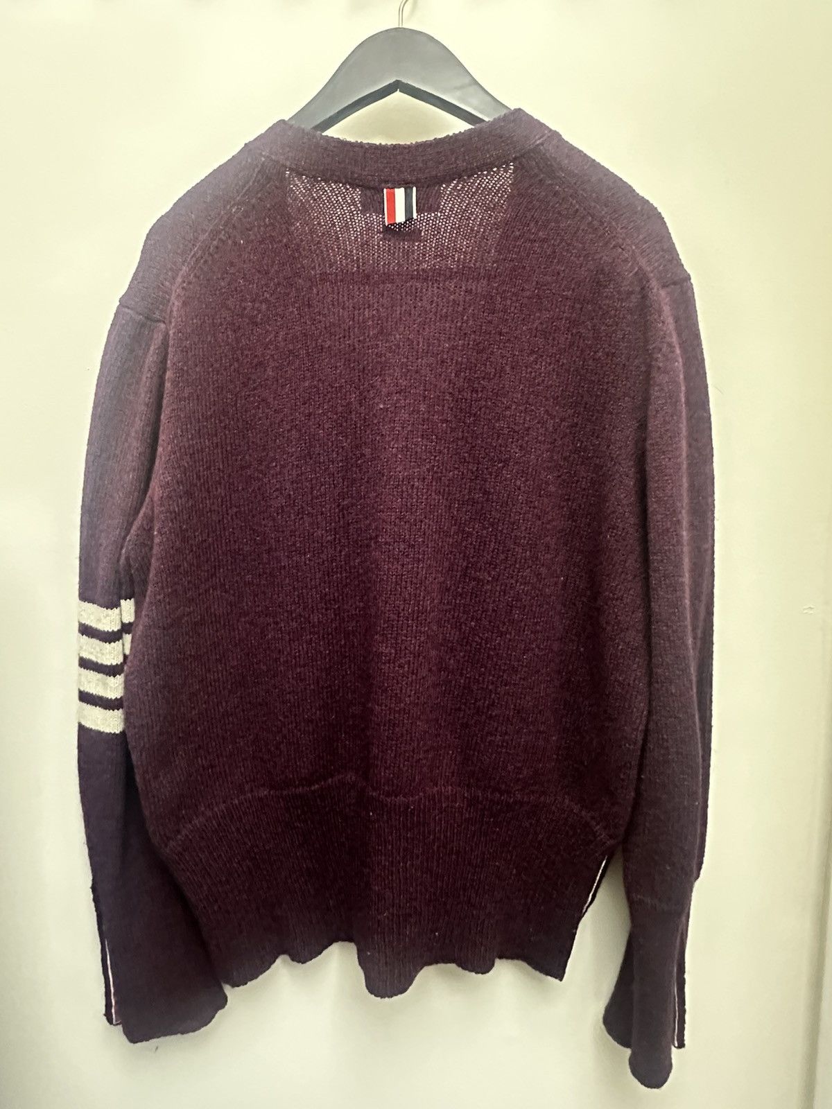 Thom Browne Thom Browne burgundy thick wool cardigan sz 4 Size US XL / EU 56 / 4 - 2 Thumbnail
