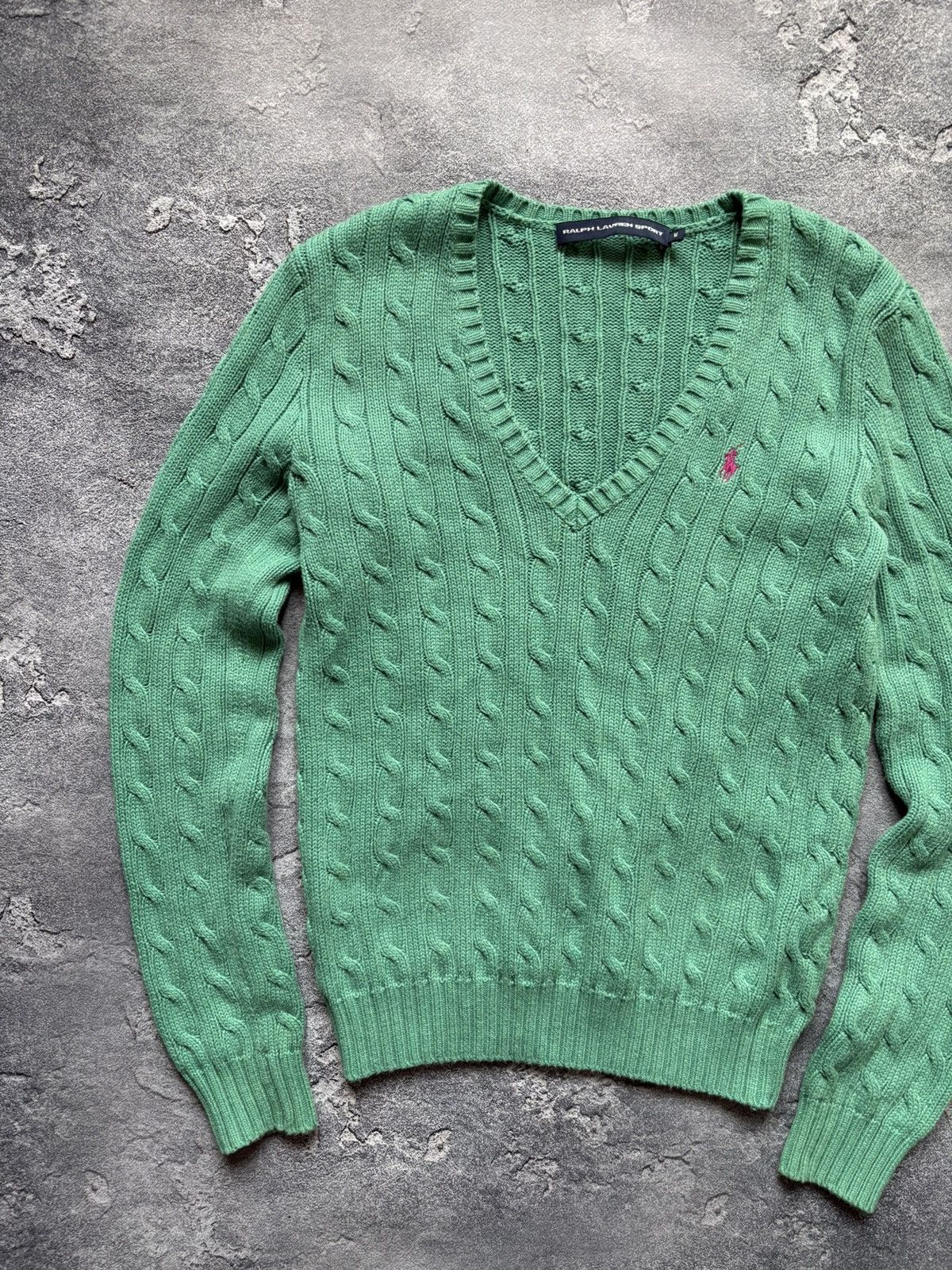 Polo Ralph Lauren Vintage Polo Ralph Lauren V-Neck Cable Knit Sweater Size M Size M / US 6-8 / IT 42-44 - 3 Thumbnail