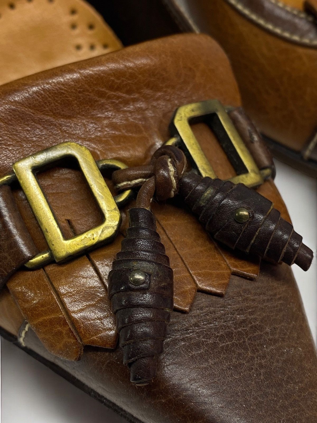 Balenciaga 🔥 BALENCIAGA BROWN TASSLE PUMPS VINTAGE LOAFER STYLE Size US 5 / IT 35 - 8 Thumbnail