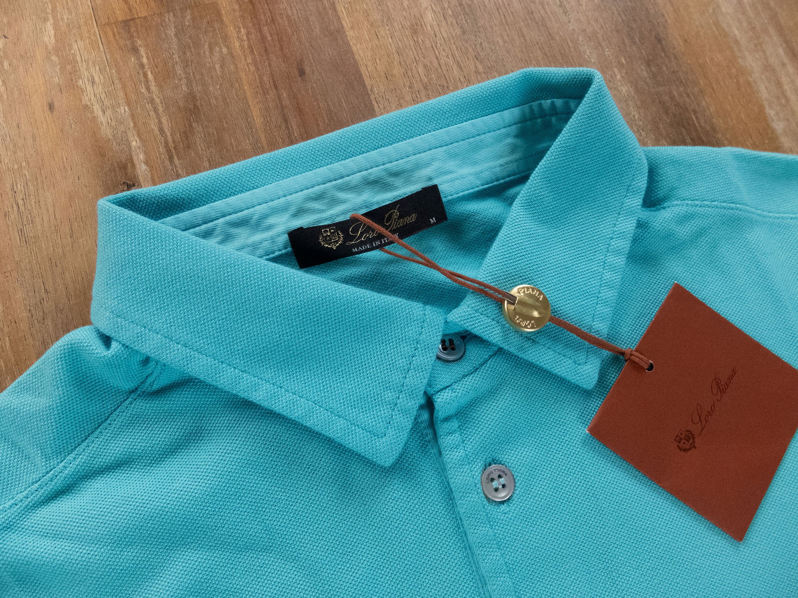 Loro Piana LORO PIANA solid blue pique cotton polo shirt Medium Size US M / EU 48-50 / 2 - 3 Thumbnail