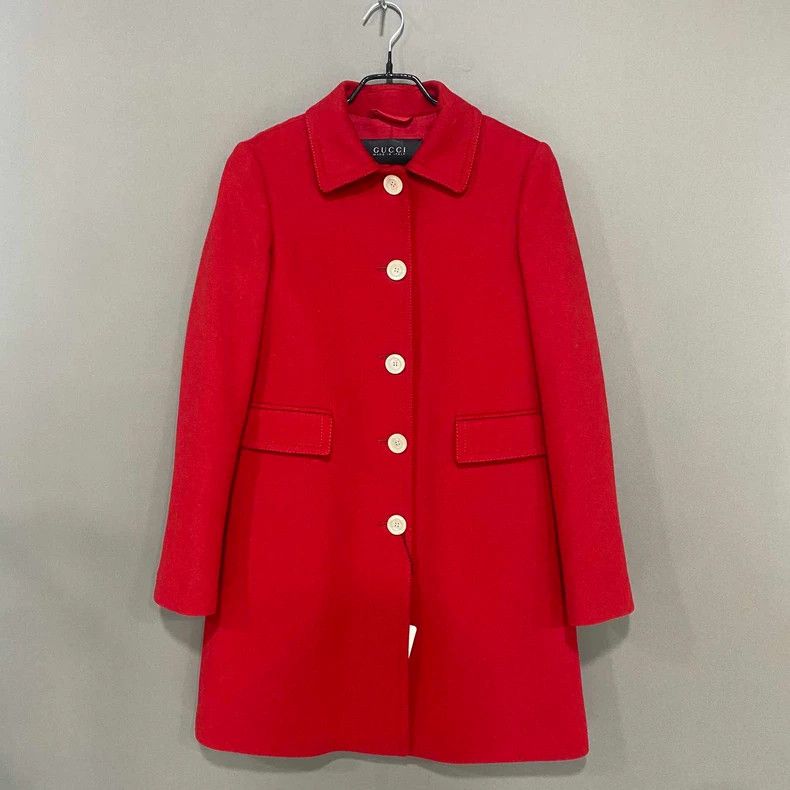 Gucci Gucci Long red tweed coat 2506-Nextarrow Size XS / US 0-2 / IT 36-38 - 1 Thumbnail