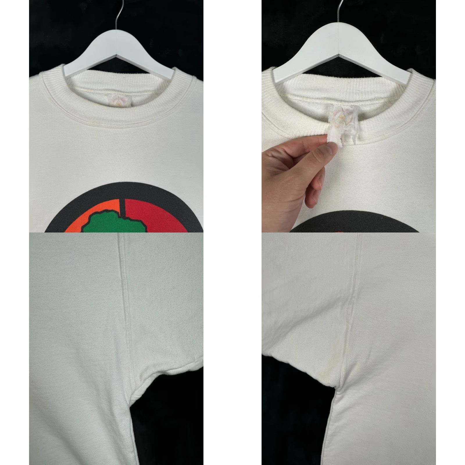 Vintage VINTAGE 90s Rasta Africa Circle Graphic Sweatshirt Mens White XL/XXL Size US XL / EU 56 / 4 - 8 Thumbnail